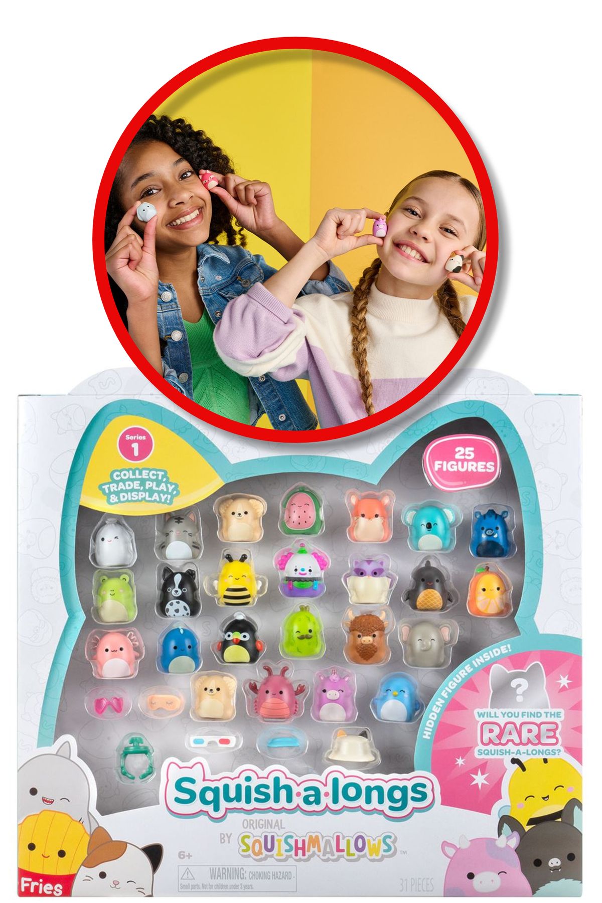 TOYFEST Squishmallows Mini Squish - a - longs 25 li Figür + Yüzük Set Model 1