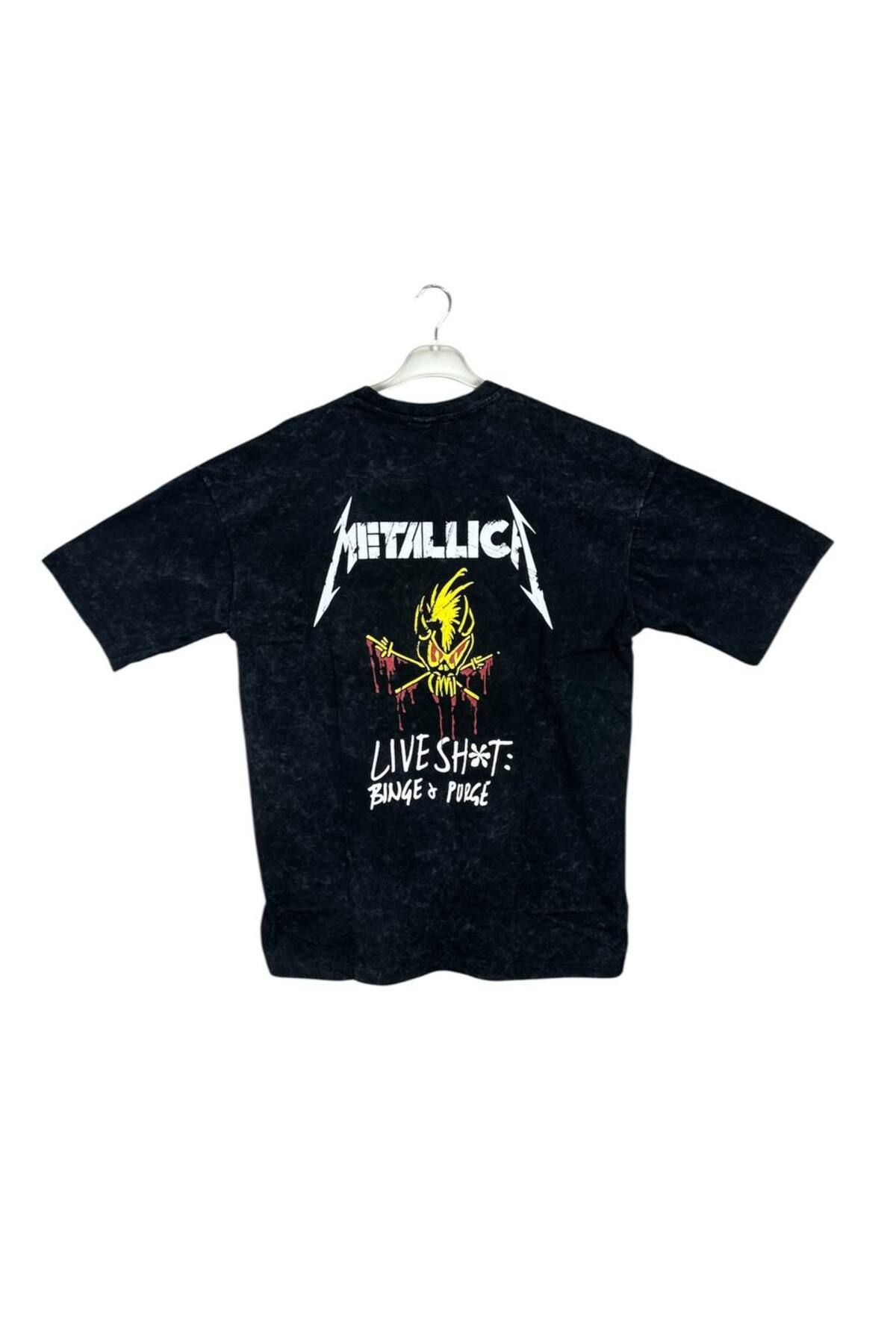 Lucky Boy Metallica Vintage Yıkamalı T-Shirt
