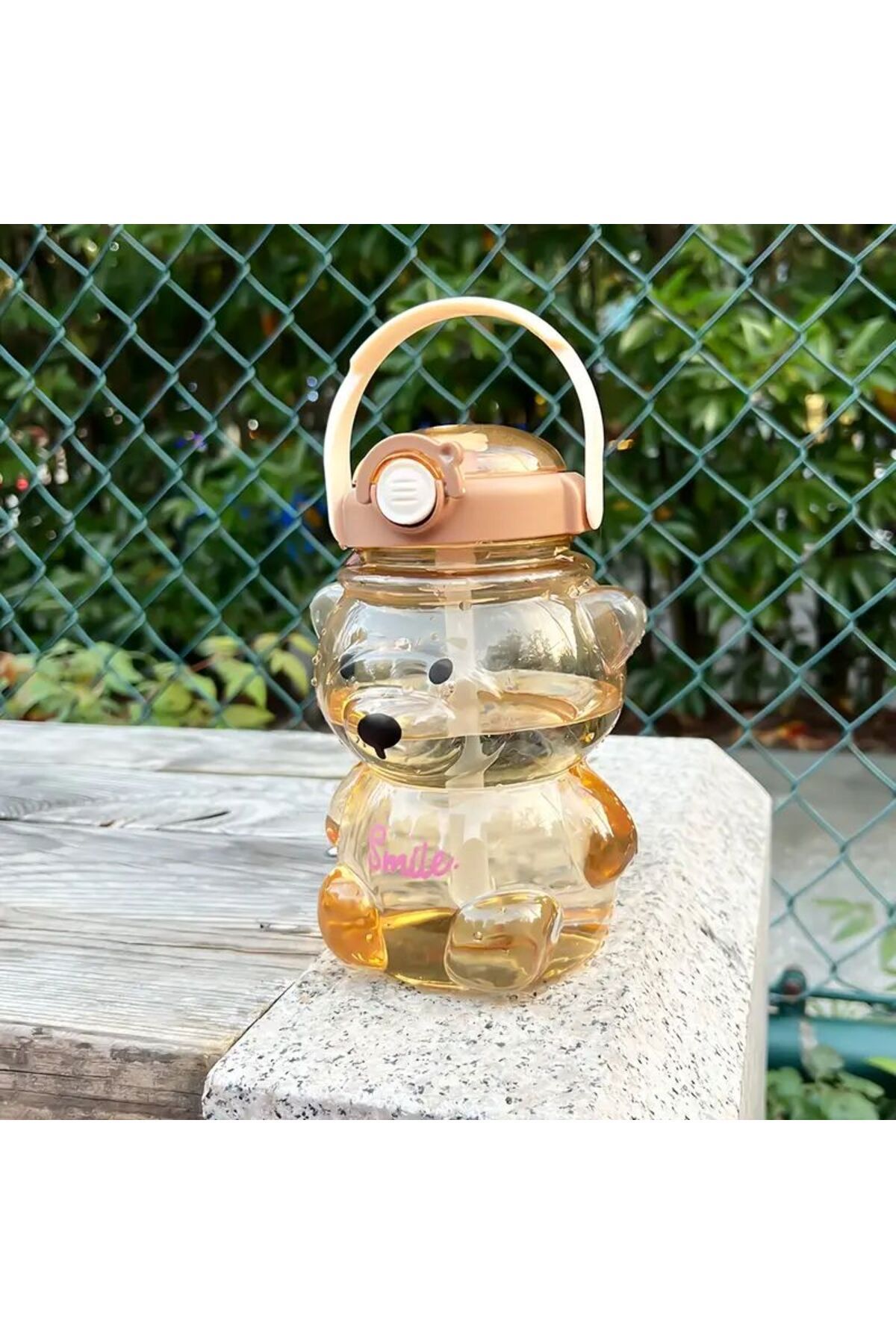 Emre Bebe BPA Free Ayıcık Pipetli Su Şişesi 946 ml - BABYBEAN Taşınabilir Kilitli Suluk