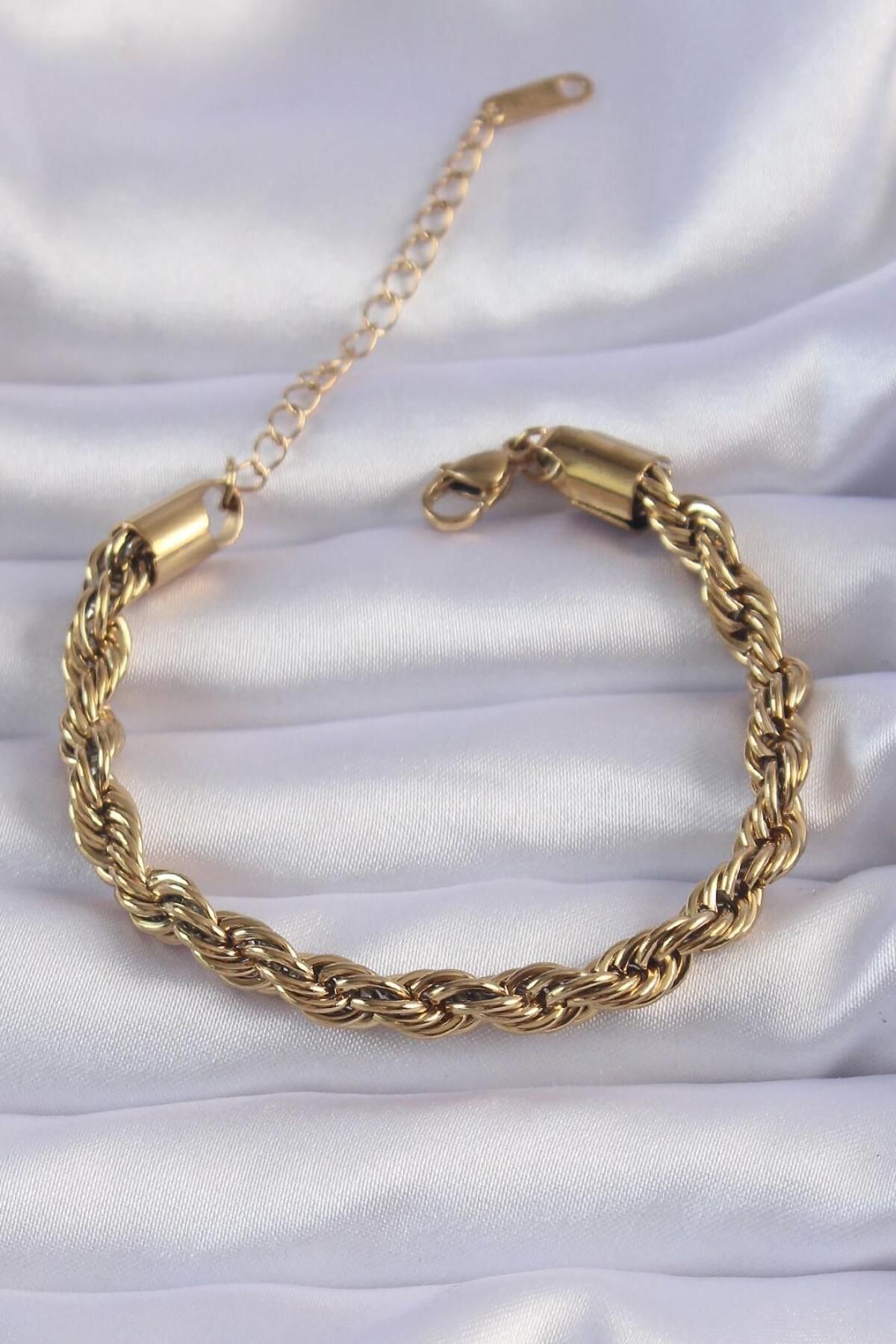 Lumina Jewelry 🔗 Lumina Jewelry - Kalın Örgü Model Paslanmaz Çelik Bileklik