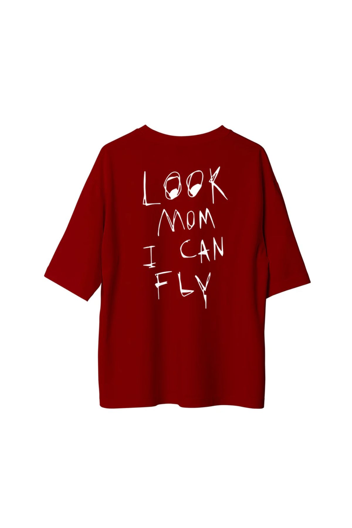 Koklonmoda Büyük Beden Unisex Look Mom Baskılı Oversize T-Shirt