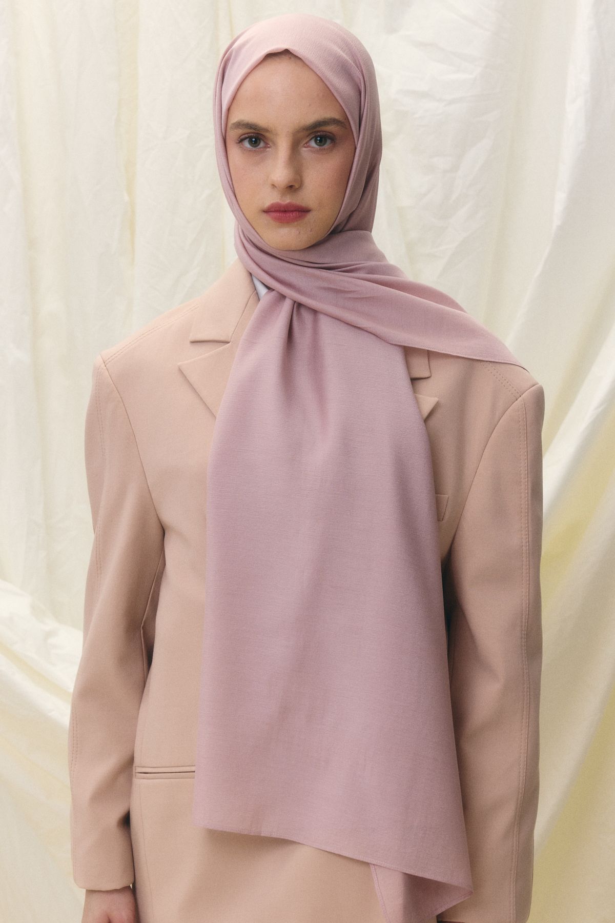 FENZA SCARF Paris İpeği Şal - Toz Pembe