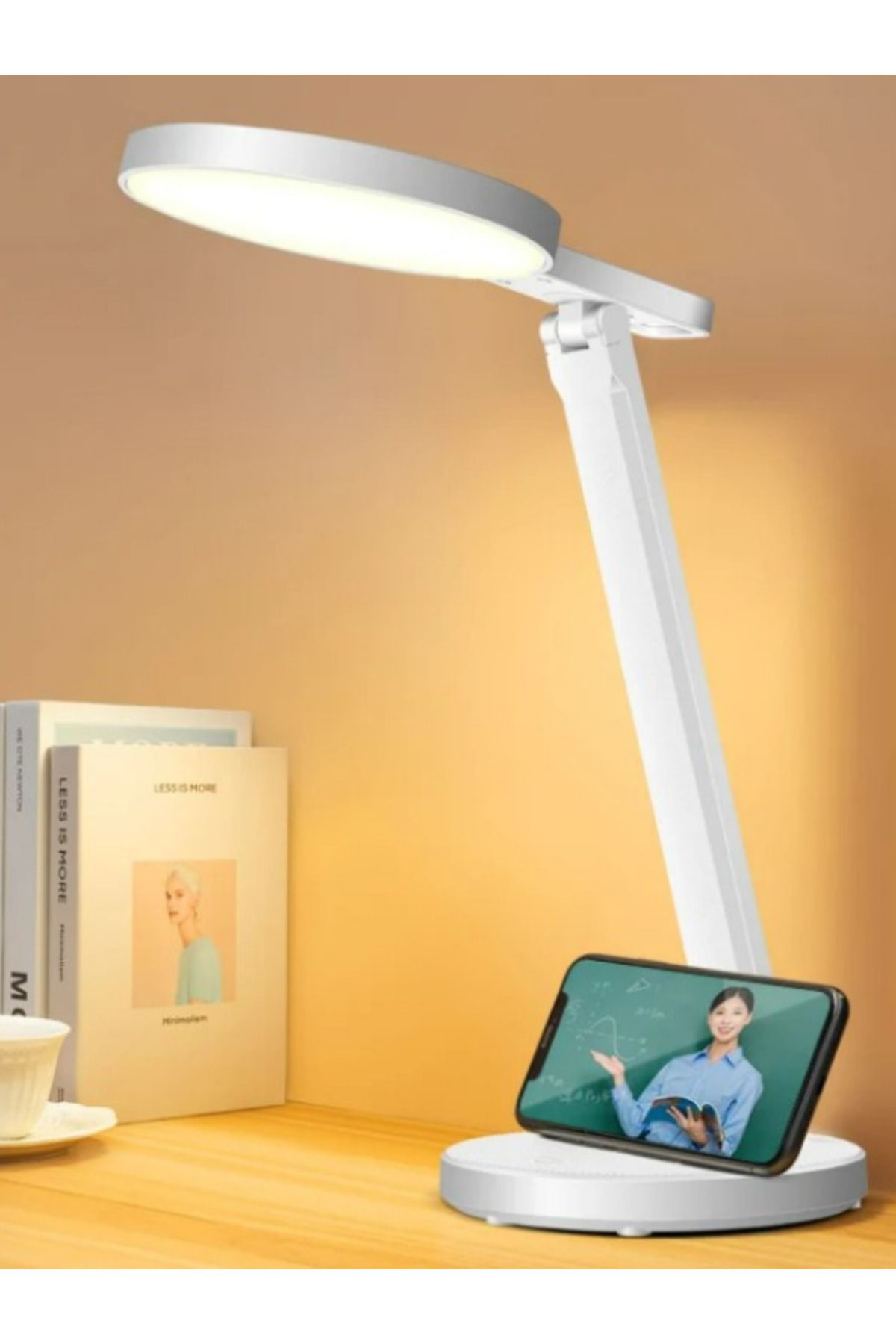BuGoHome 🔆 Dokunmatik Dimmer Masa Lambası | Ayarlanabilir Parlaklık | USB Şarjlı Led Işık