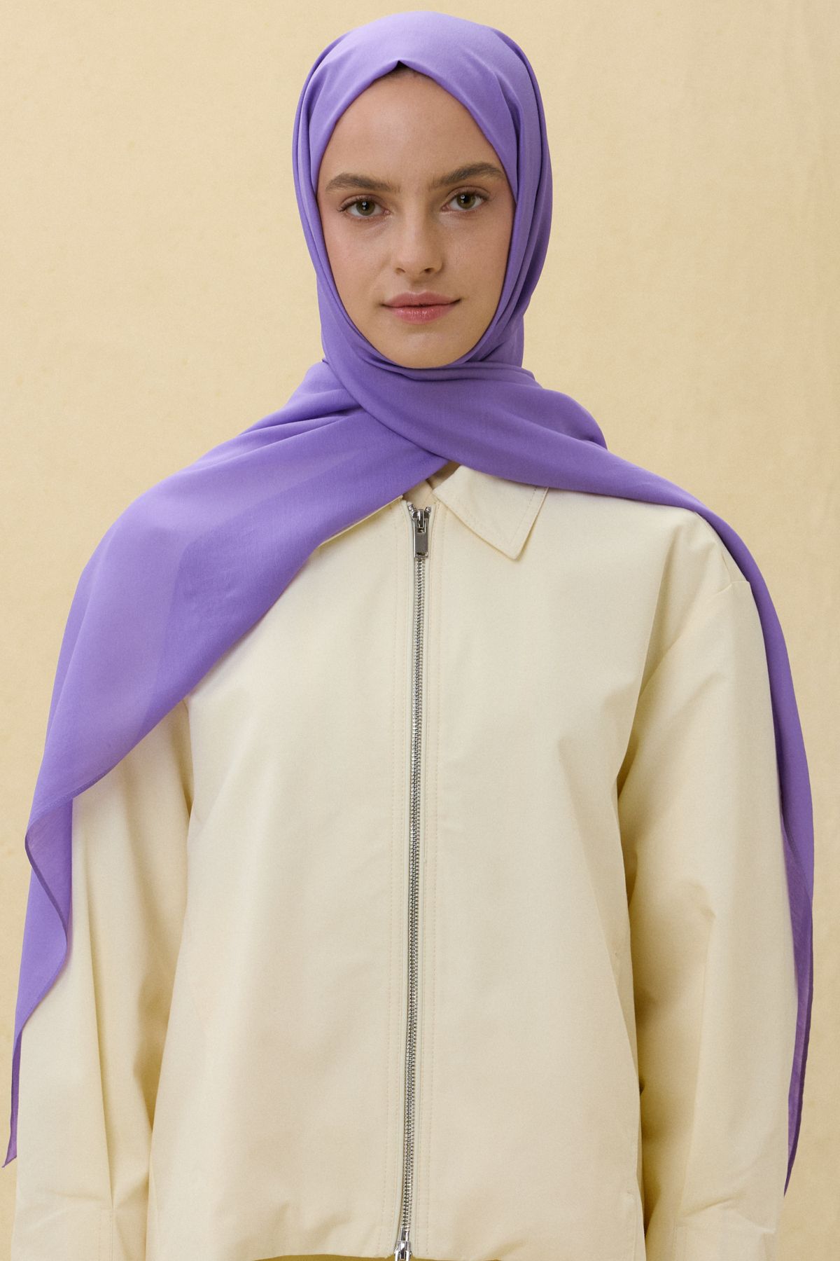 FENZA SCARF Paris İpeği Şal - Lila