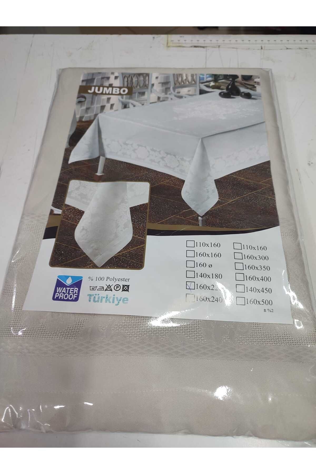 Işık Home Tekstil & Ambalaj Desenli Leke Tutmaz Su Geçirmez 160 X 220 Cm Lüks 8 Kişilik Masa Örtüsü