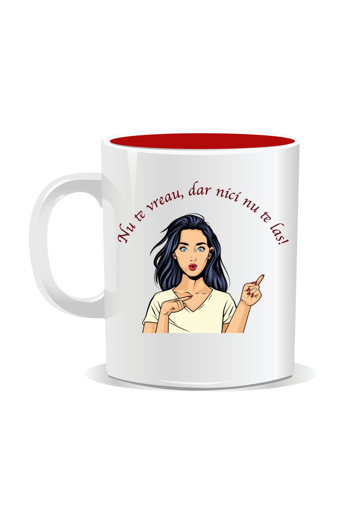 OEM-Personalized mug with funny message, I don't want you but I won't leave you either - Red interior 2