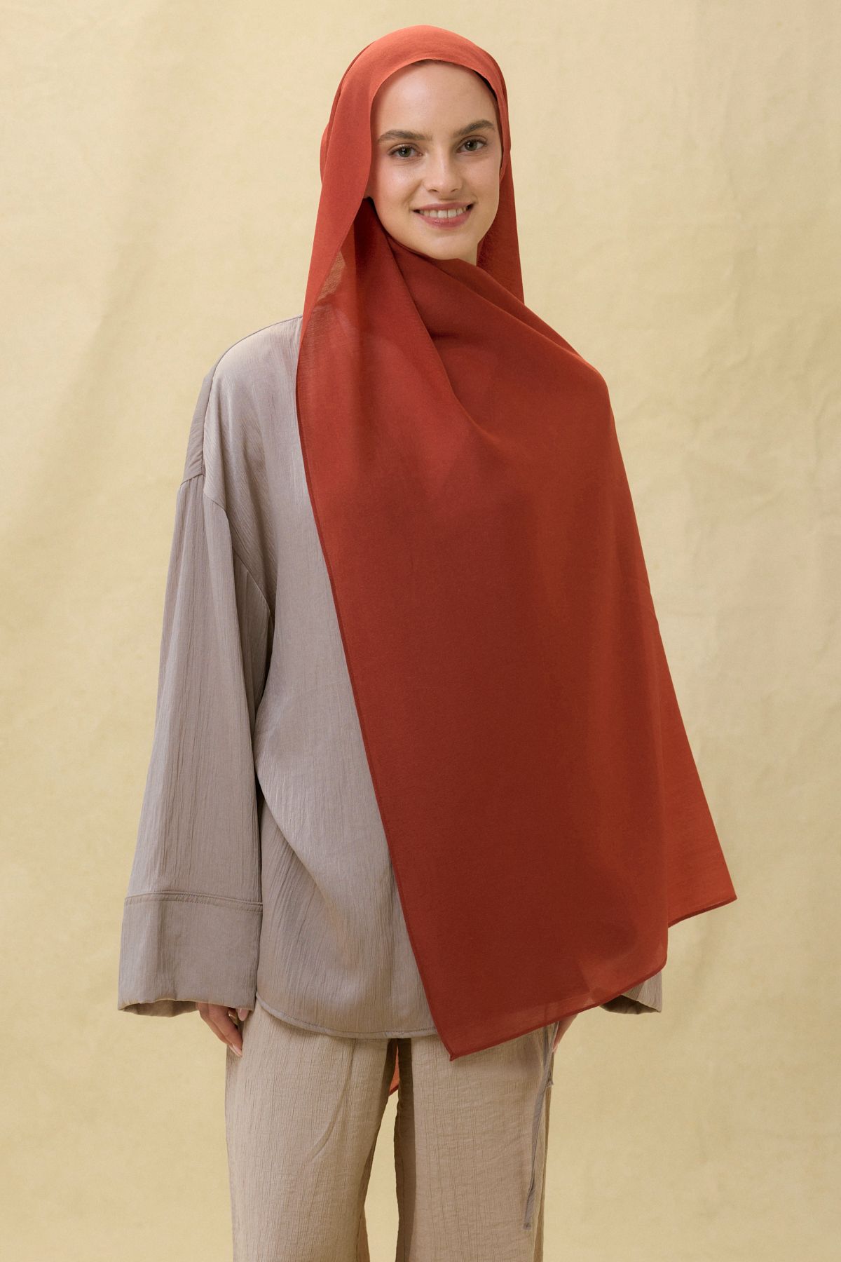 FENZA SCARF Paris İpeği Şal - Turuncu