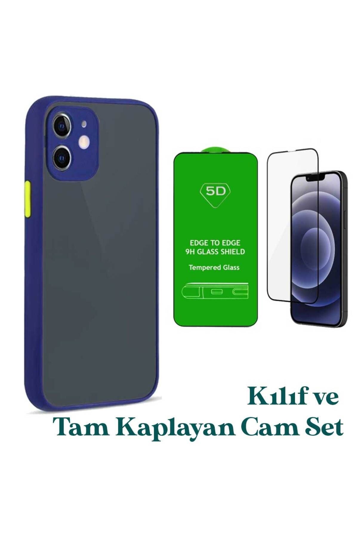 Smart Tech Apple iPhone 12 Uyumlu Montreal Kılıf Ve Tam Kaplayan Cam Set