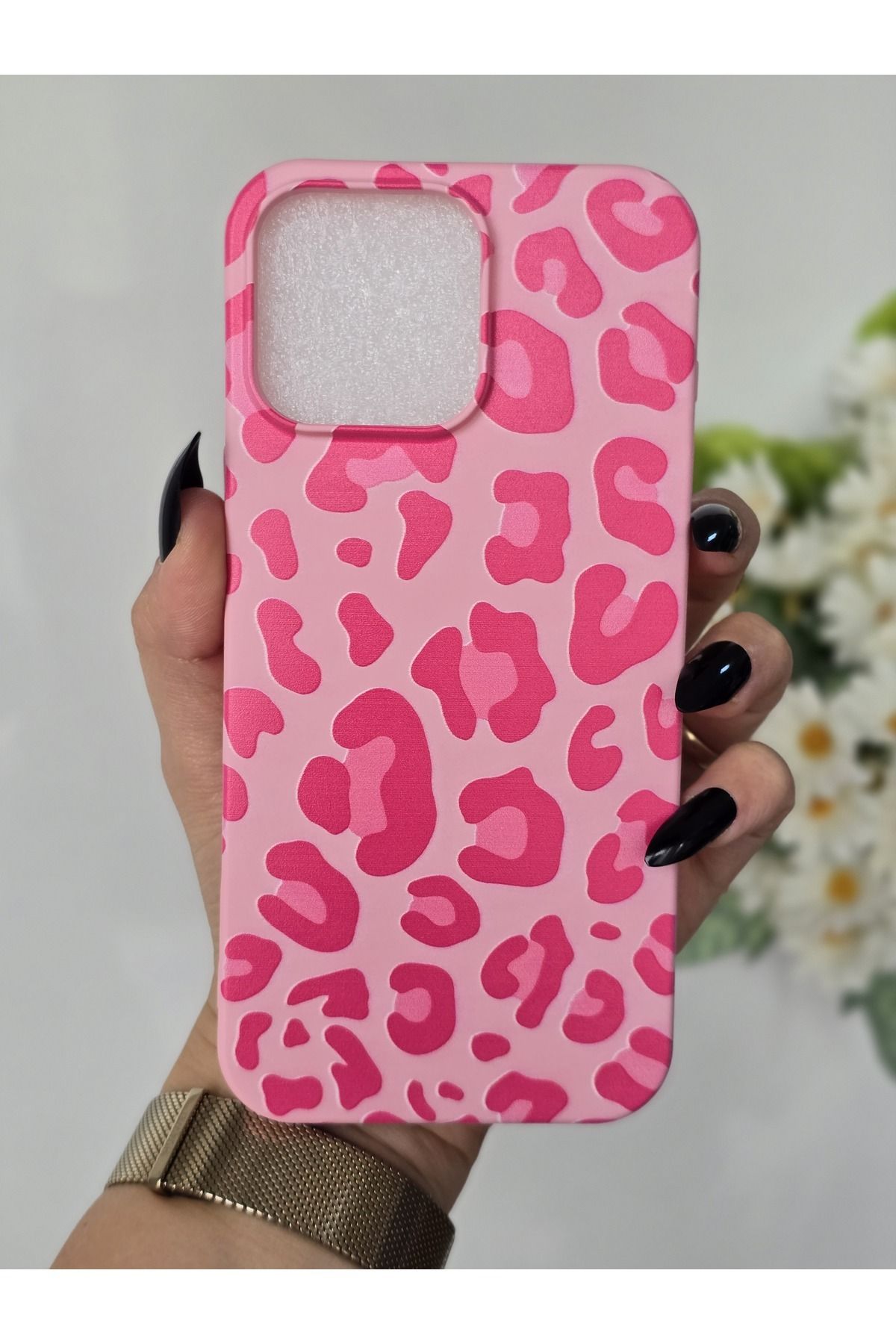 DarkSun iPhone 12 PRO MAX Uyumlu Fuşya Benek Desenli Lansman Telefon Kılıfı