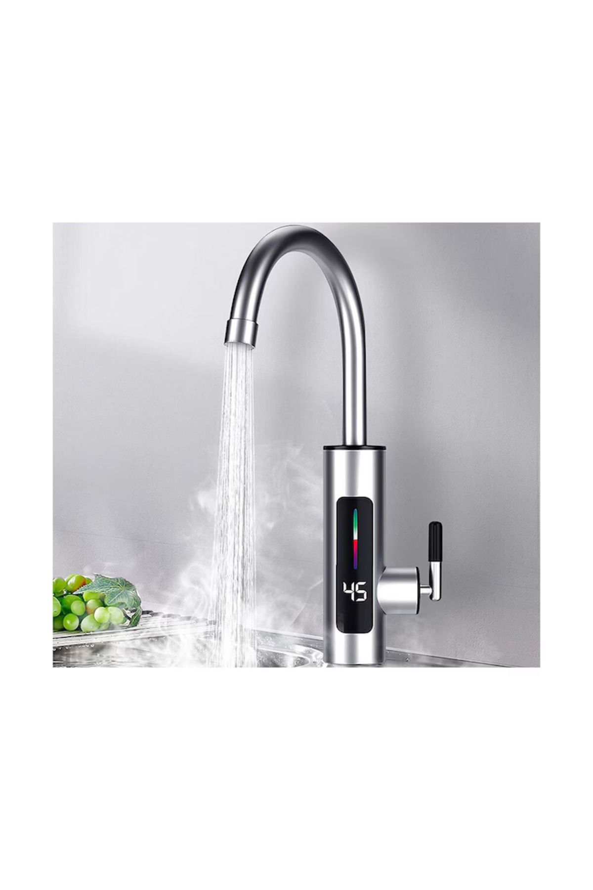OEM-Instant Electric Faucet APF® 3000W, LCD Display, 360° Rotation + Self-Adhesive Support 10