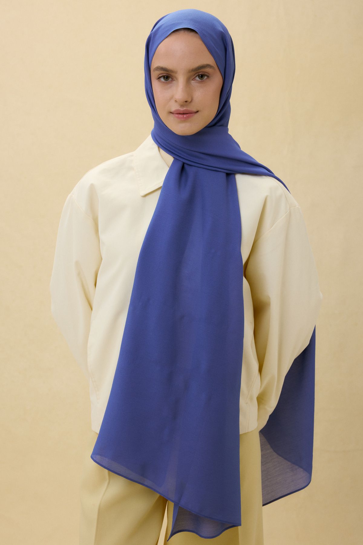 FENZA SCARF Paris İpeği Şal - Saks