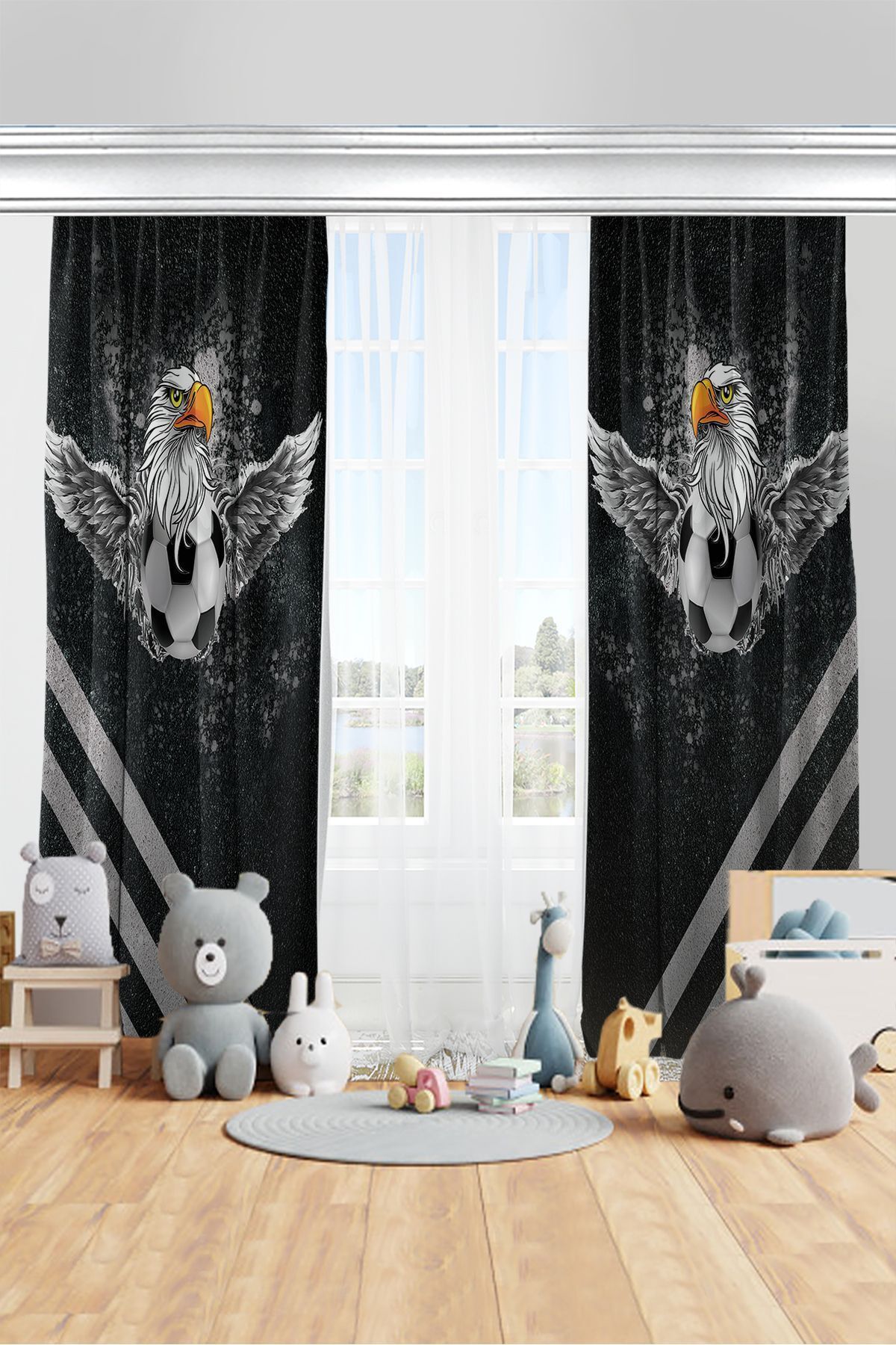 CAPRİCE HALI Caprice Cp173 Taraftar Çift Kanatlı Çocuk Odası Fon Perde