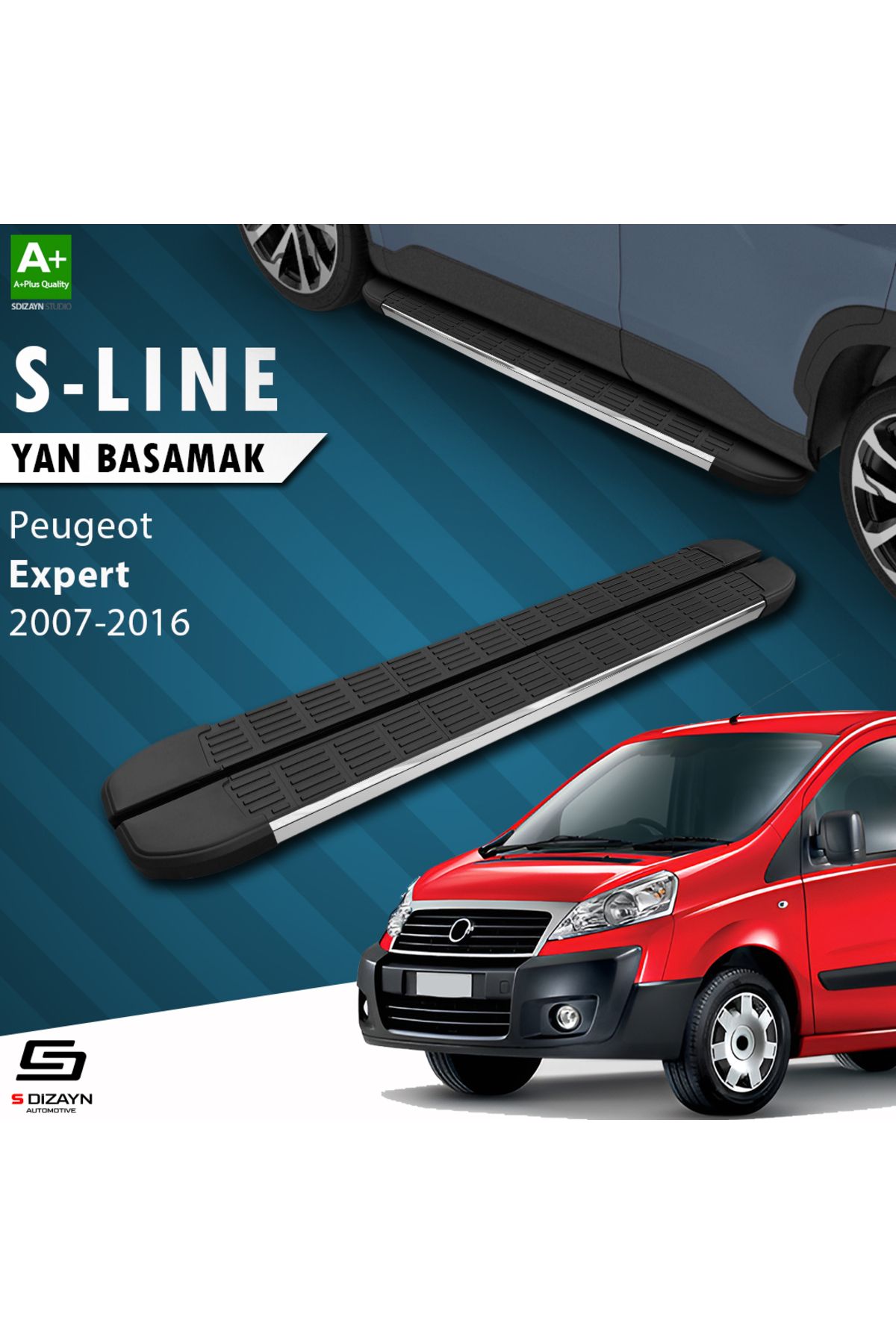 Life Tuning S-Dizayn Peugeot Expert 2 Kısa Şase S-Line Krom Yan Basamak 213 Cm 2007-2016