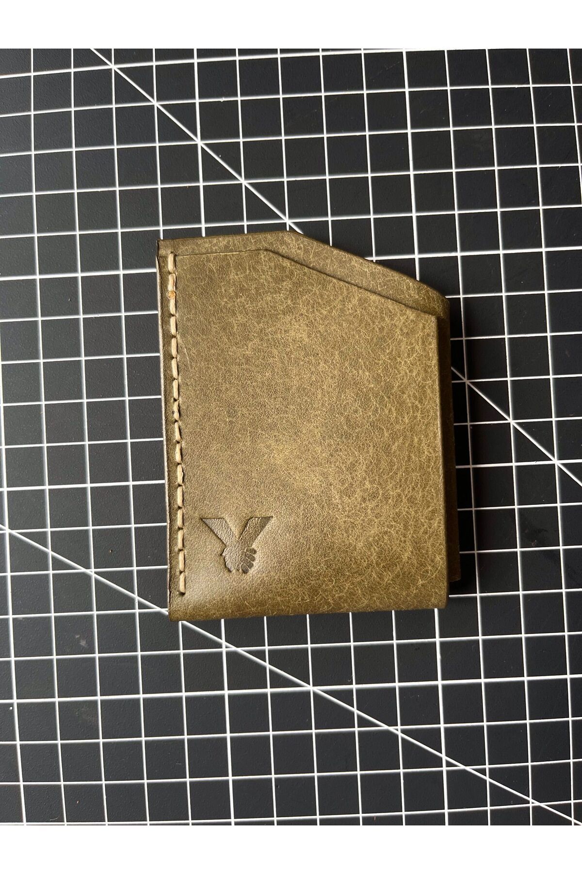 HAT Leather Gerçek İtalyan Derisinden Avuç İçi '' Winston'' Kartlık- Haki