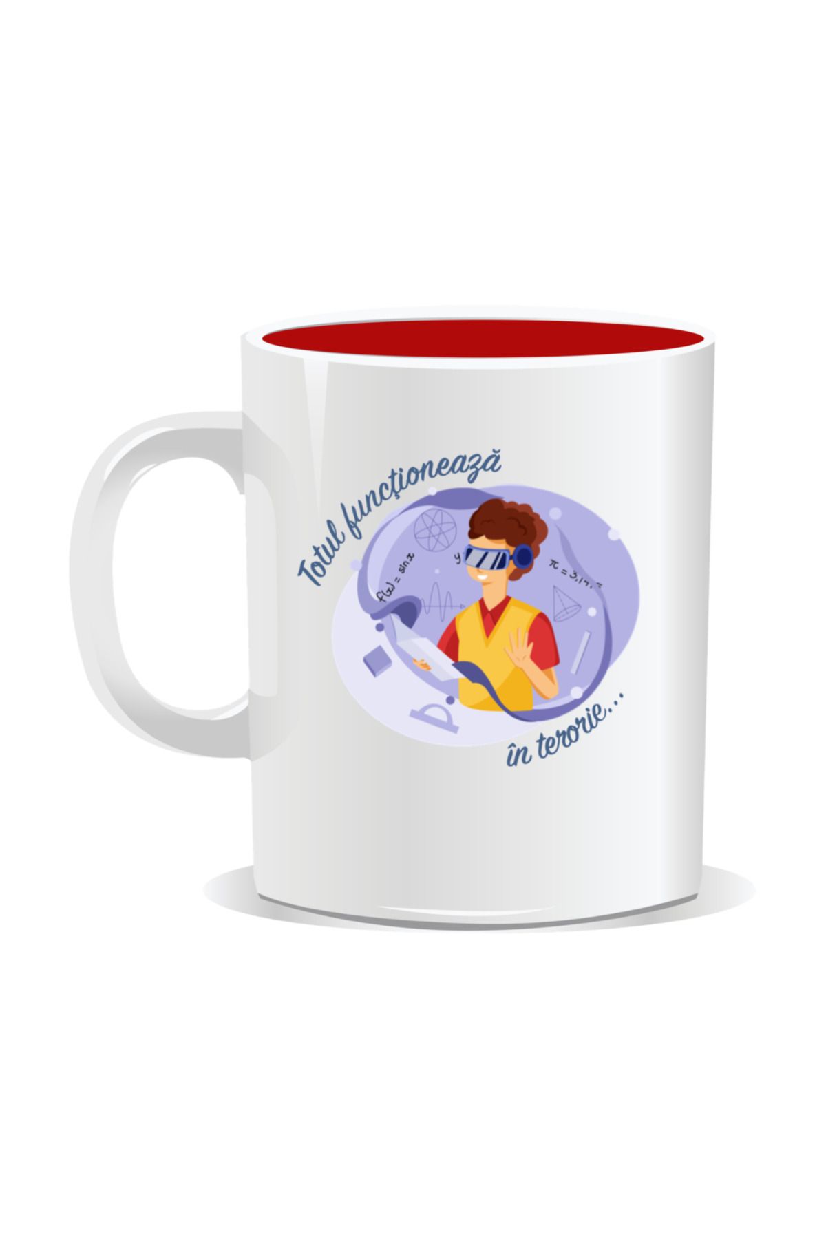 OEM-Personalized mug with messages for engineers, Everything works...in theory - Red interior 2