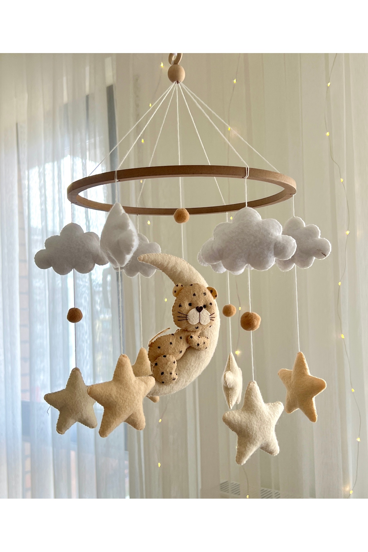 SefDen Lazer Kesim Atölyesi Ayıcık Figürlü Bebek Beşik Süsü Müzikli Beşik Dönencesi fotoğrafı 3 (önizleme)