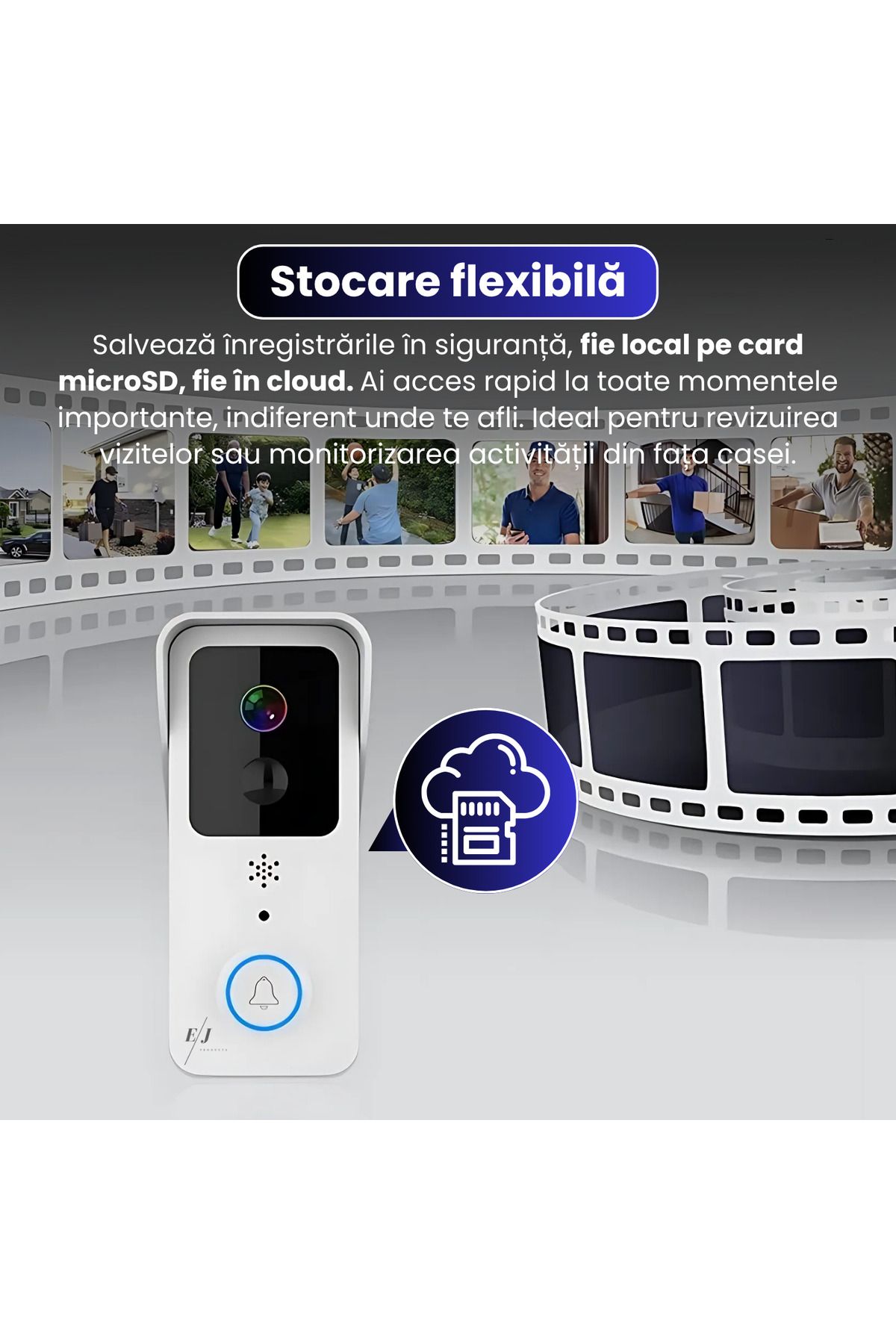Spionescu-Smart doorbell with HD camera, IR night vision, two-way audio, motion detection, app control 6