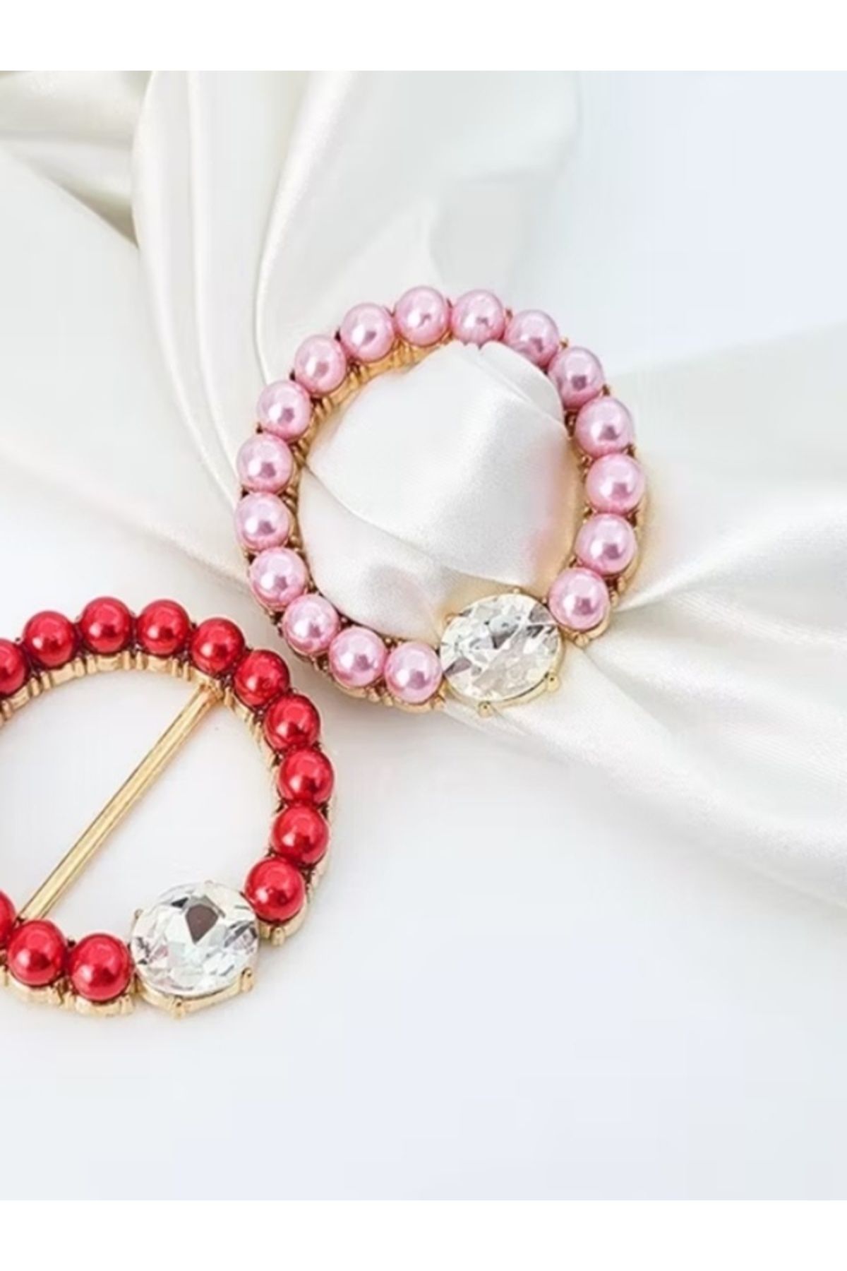 Shisa Jewel Pembe inci kristal Düğme Köşe Tokalı Üst Etek Sabit Tişört Düğümlü Toka Bel Aksesuarları Kitleri(81)