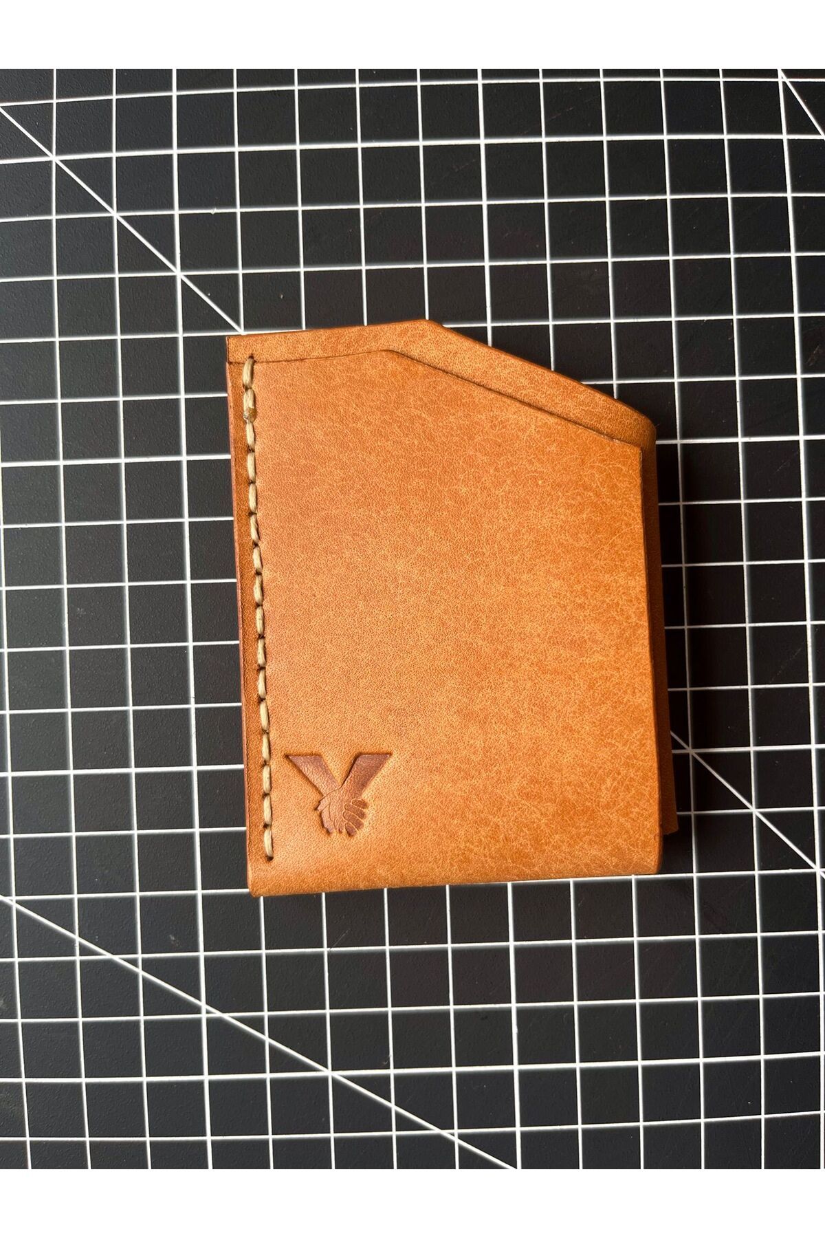 HAT Leather Gerçek İtalyan Derisinden Avuç İçi '' Winston'' Kartlık- Natural