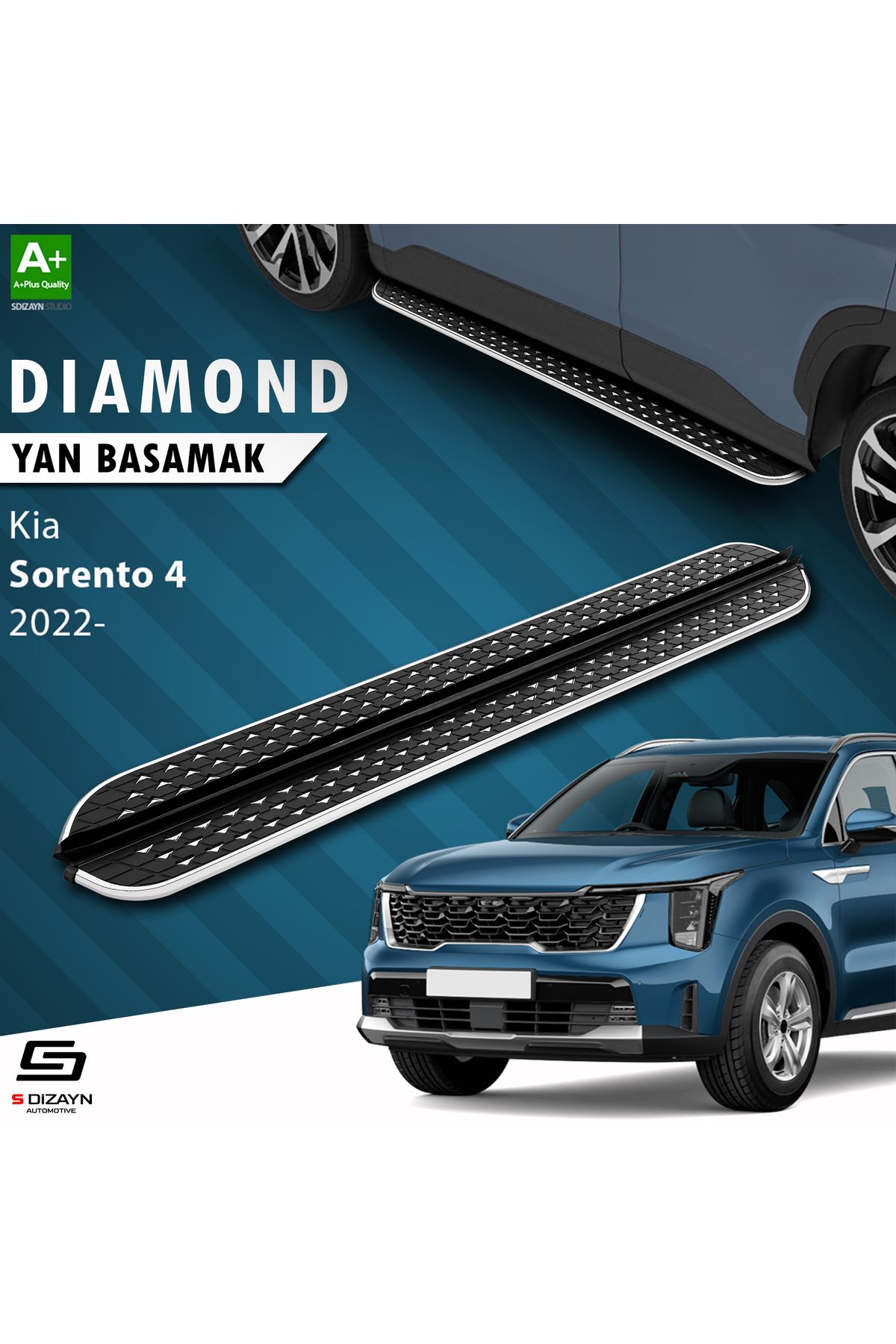 Life Tuning S-Dizayn Kia Sorento 4 Diamond Krom Yan Basamak 183 Cm 2022 Üzeri A+ Kalite
