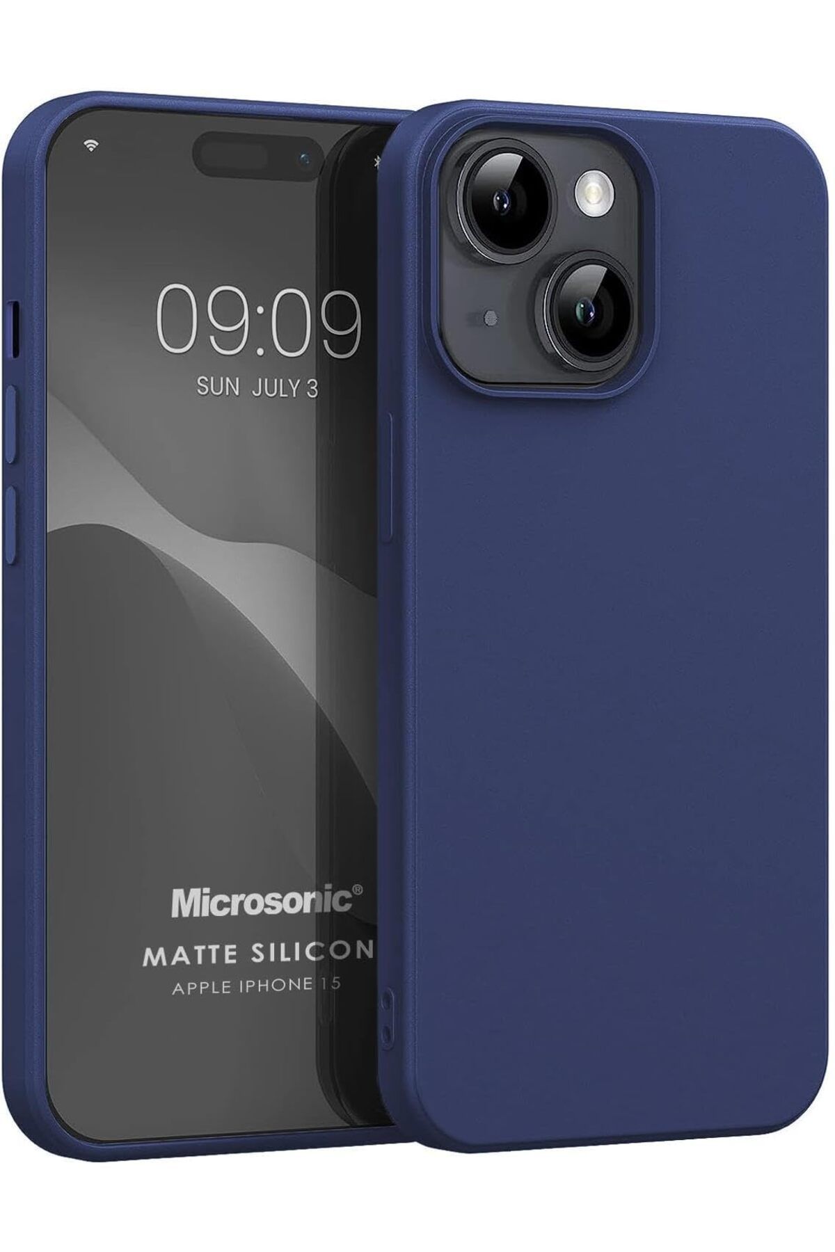 yenibagshop Kılıf Matte Silicone  iPhone 15 için Lacivert [iPhone 15 ile Uyumlu Kılıf - Lacivert]