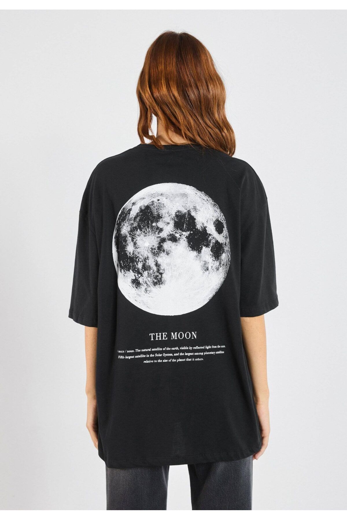 ELNOYA Unisex Pamuklu Oversize "more Amor Por Favor" Baskılı Bisiklet Yaka Rahat T-shirt