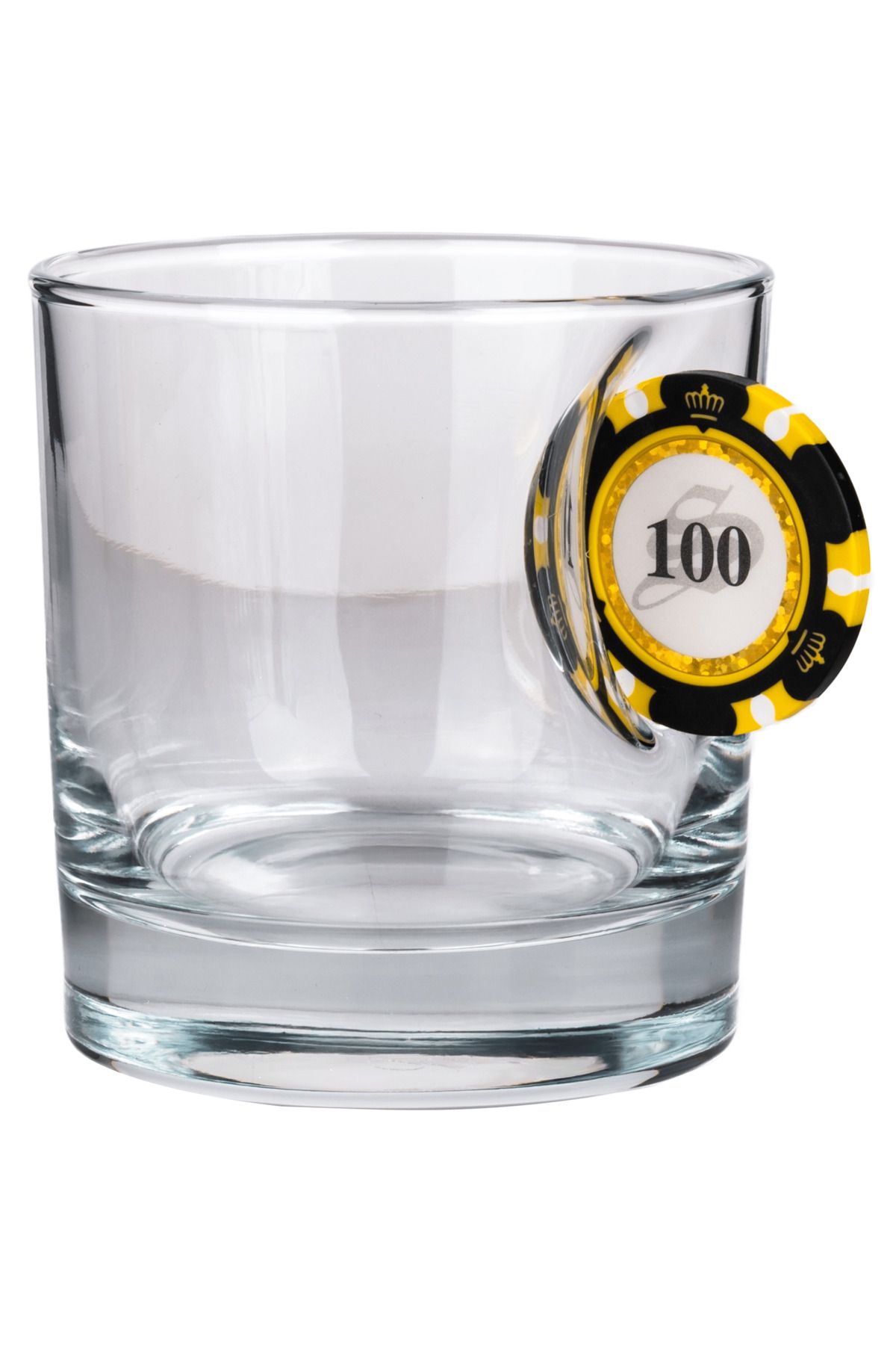 Bellore Poker Çipli Fişi Pullu Özel Viski Bardağı Çip 300cc