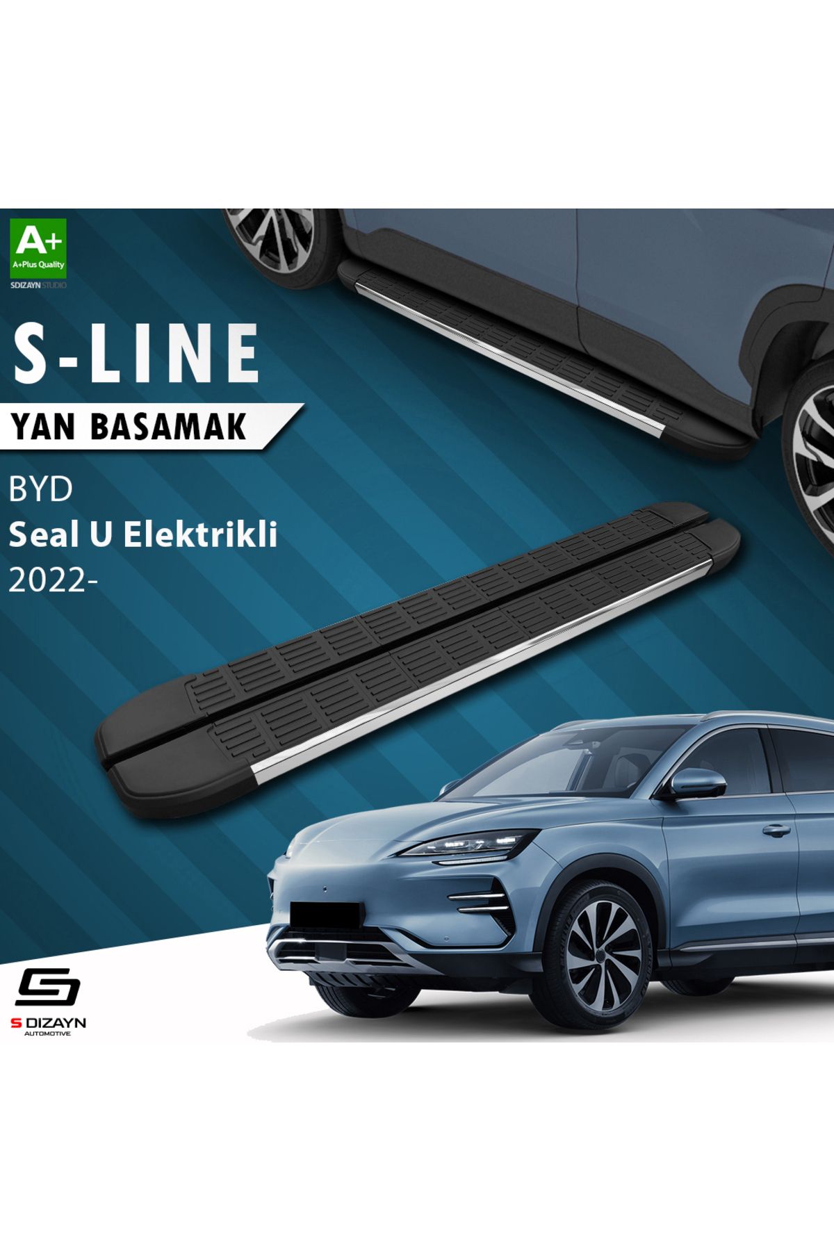 Life Tuning S-Dizayn BYD Seal U Elektrikli S-Line Krom Yan Basamak 193 Cm 2022 Üzeri A+ Kalite