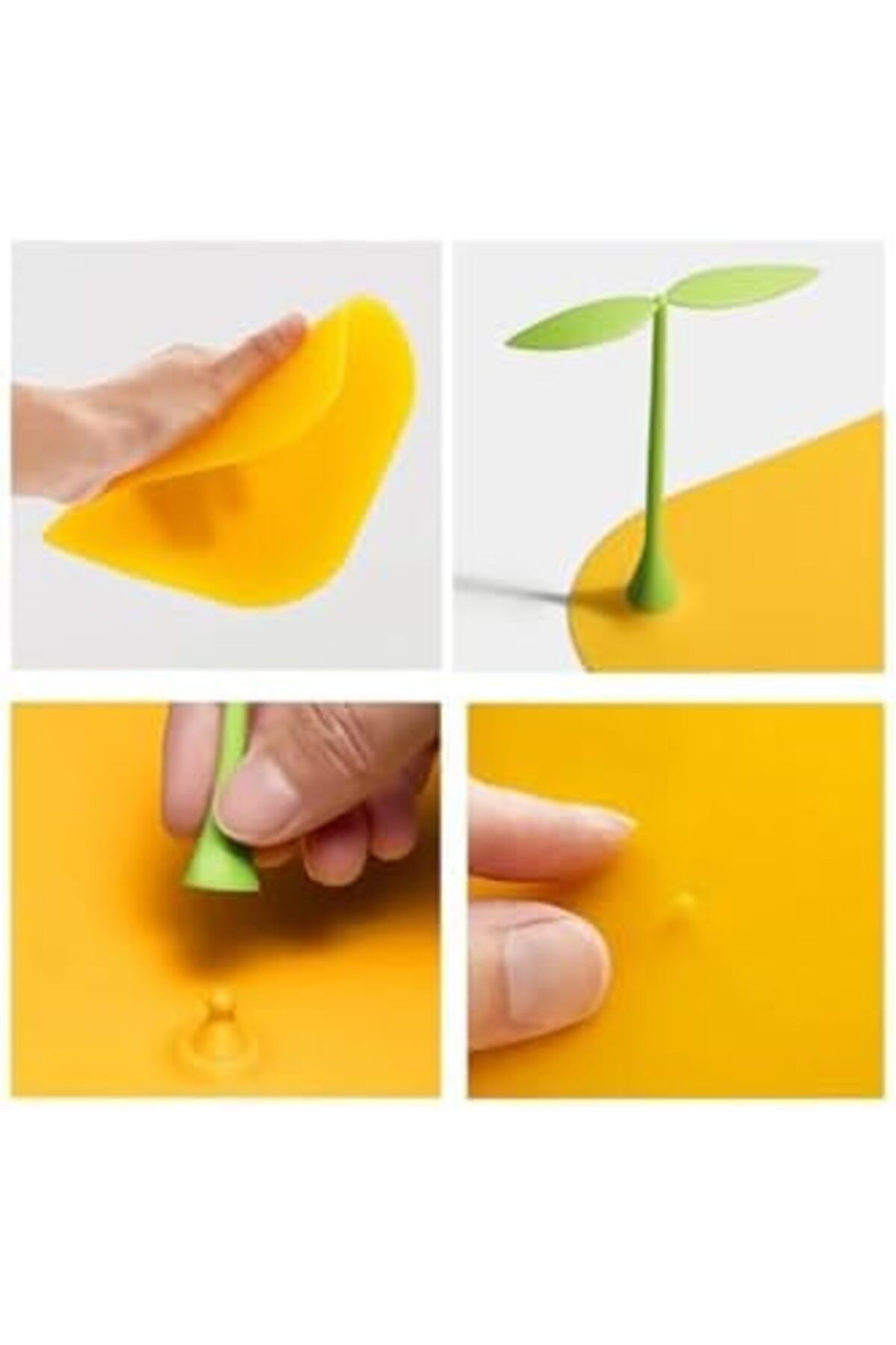 MCreative Gider Kötü Koku Önleyici Palmiye Lavabo Gider Kapatıcı Banyo Küvet Süzgeç Kapatma Sarı Renk