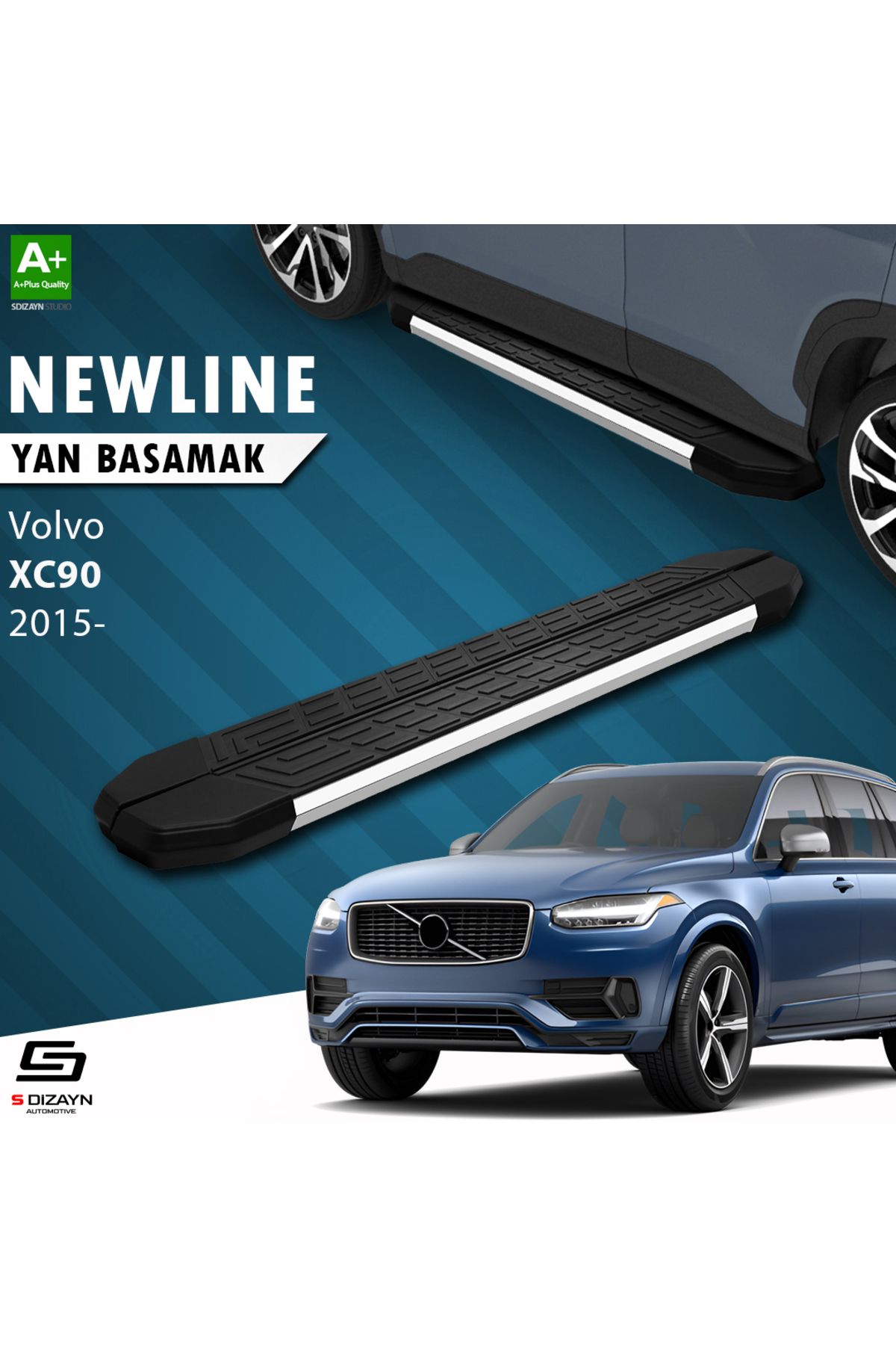 Life Tuning S-Dizayn Volvo XC90 2 NewLine Krom Yan Basamak 193 Cm 2015 Üzeri A+ Kalite