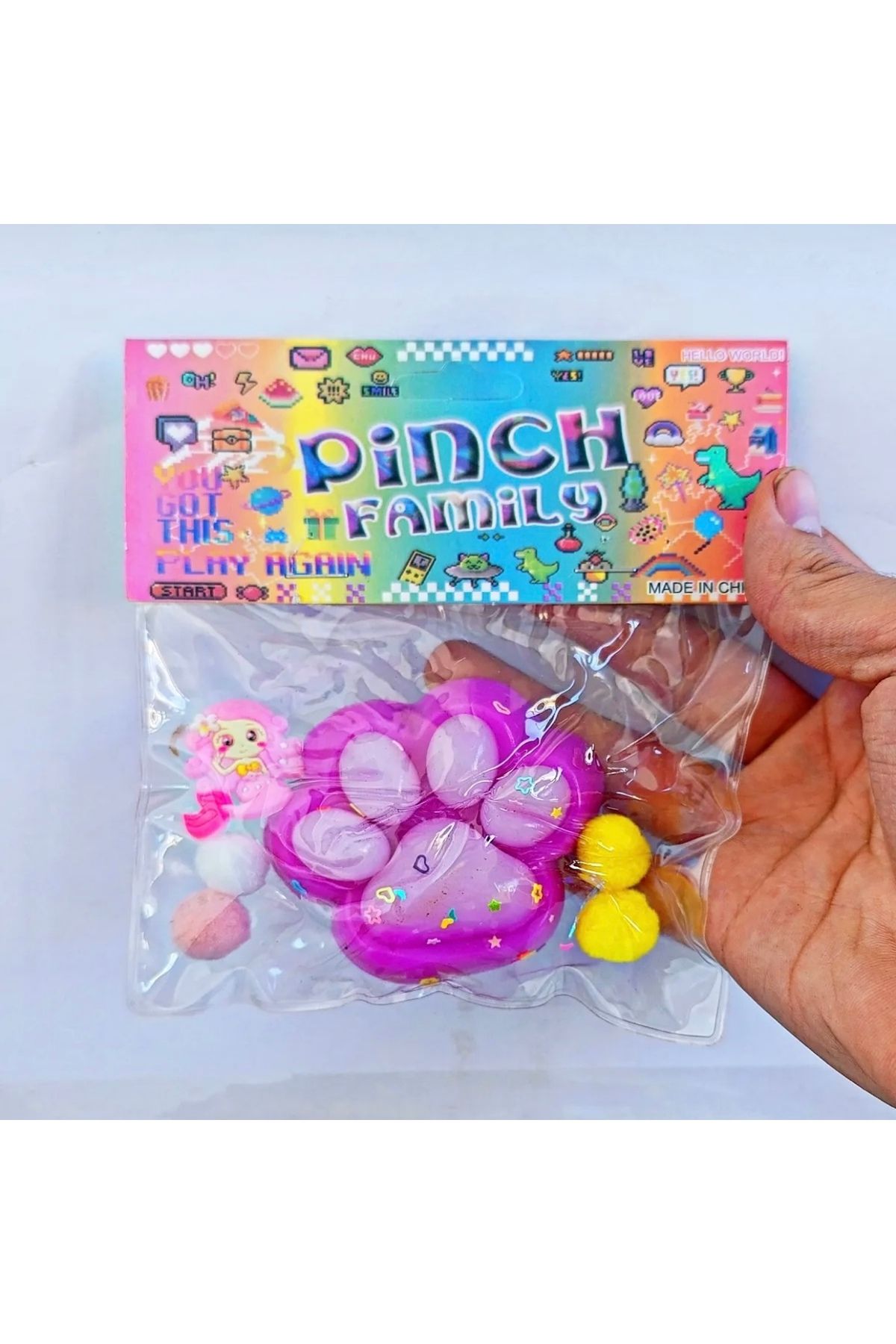 Otantik Home Kedi patisi taba jel skuşhi-squishy tüylü oyuncak oyuncak pati 7 cm