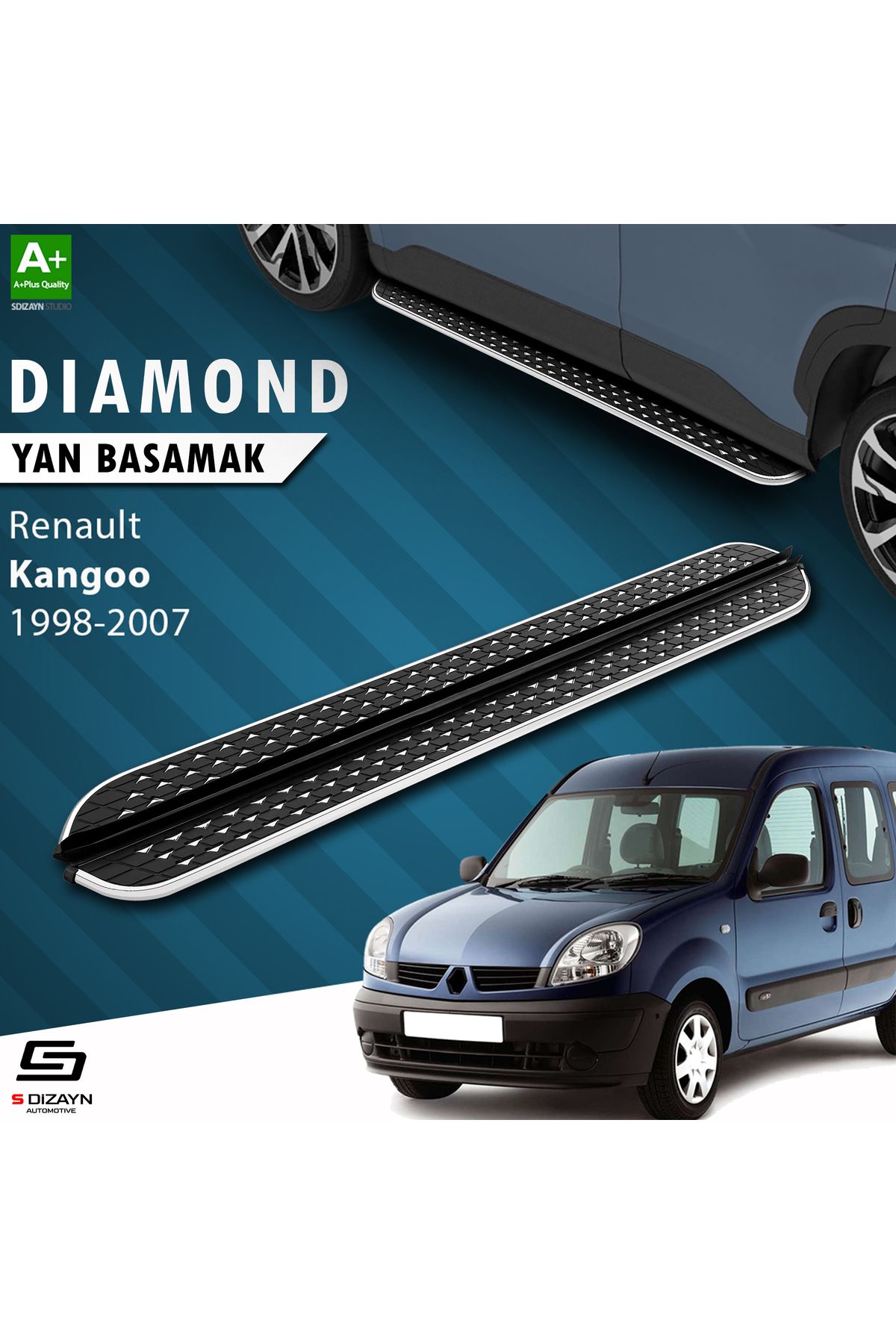 Life Tuning S-Dizayn Renault Kangoo Diamond Krom Yan Basamak 183 Cm 1998-2007 A+ Kalite