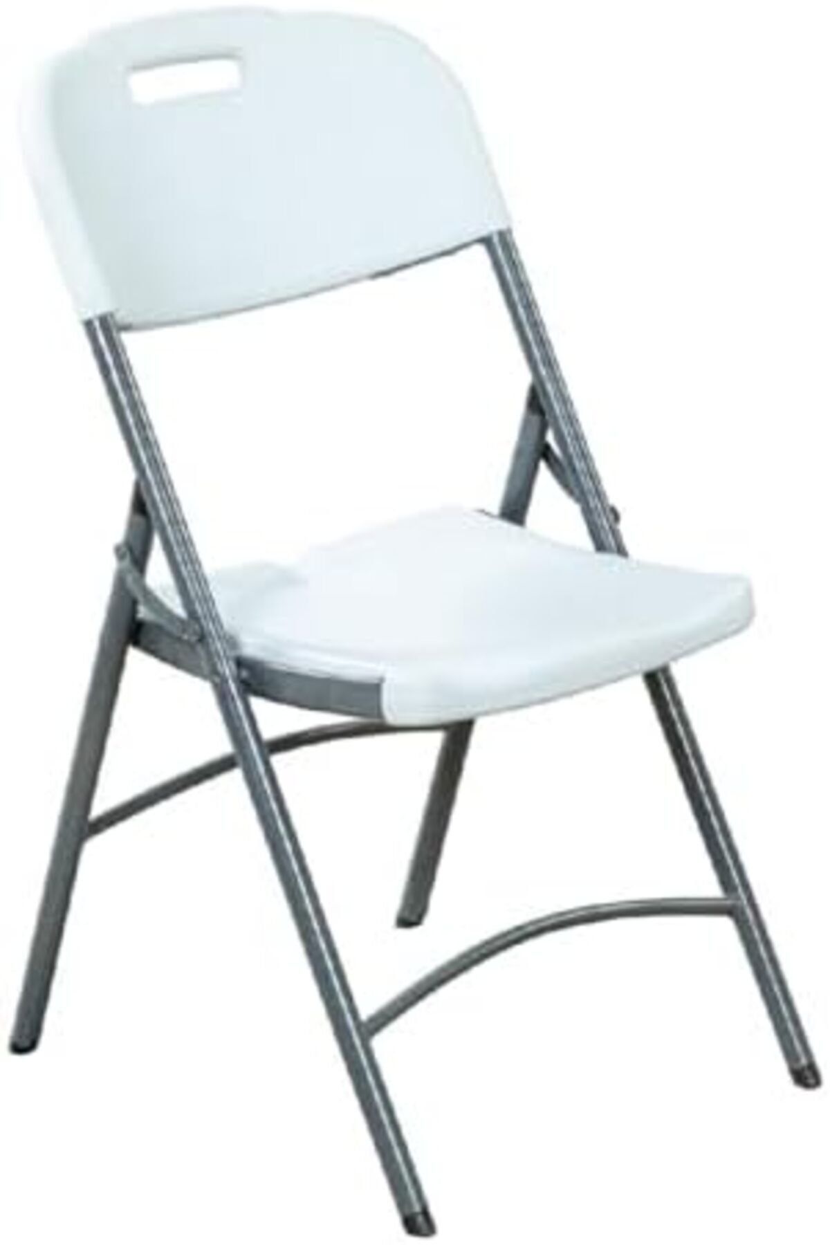 كرسي تخييم ورحلات قابل للطي – بلاستيك قوي أرجل معدنية – سهل الحمل ومريح يتحمل حتى 200 كجم – ابيض