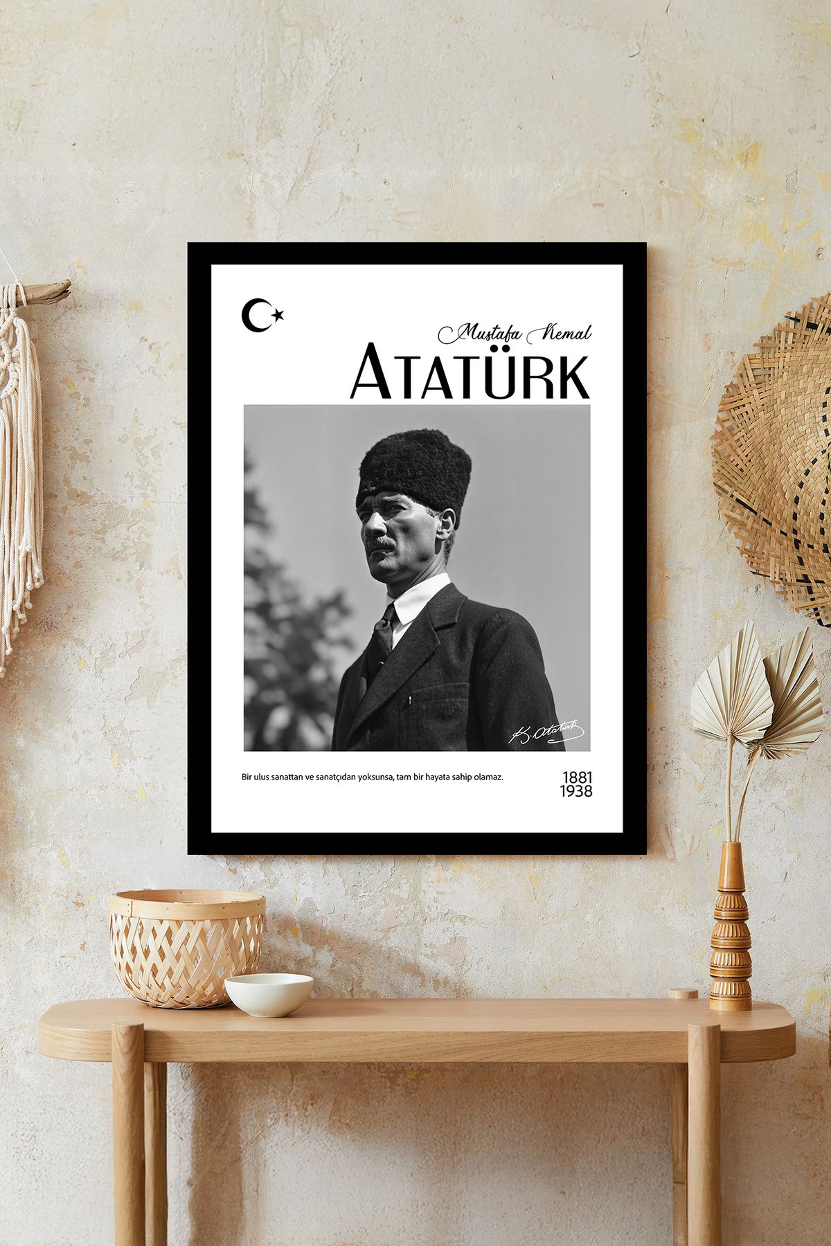 artflow Atatürk Çerçeve Görünümlü Mdf Tablo