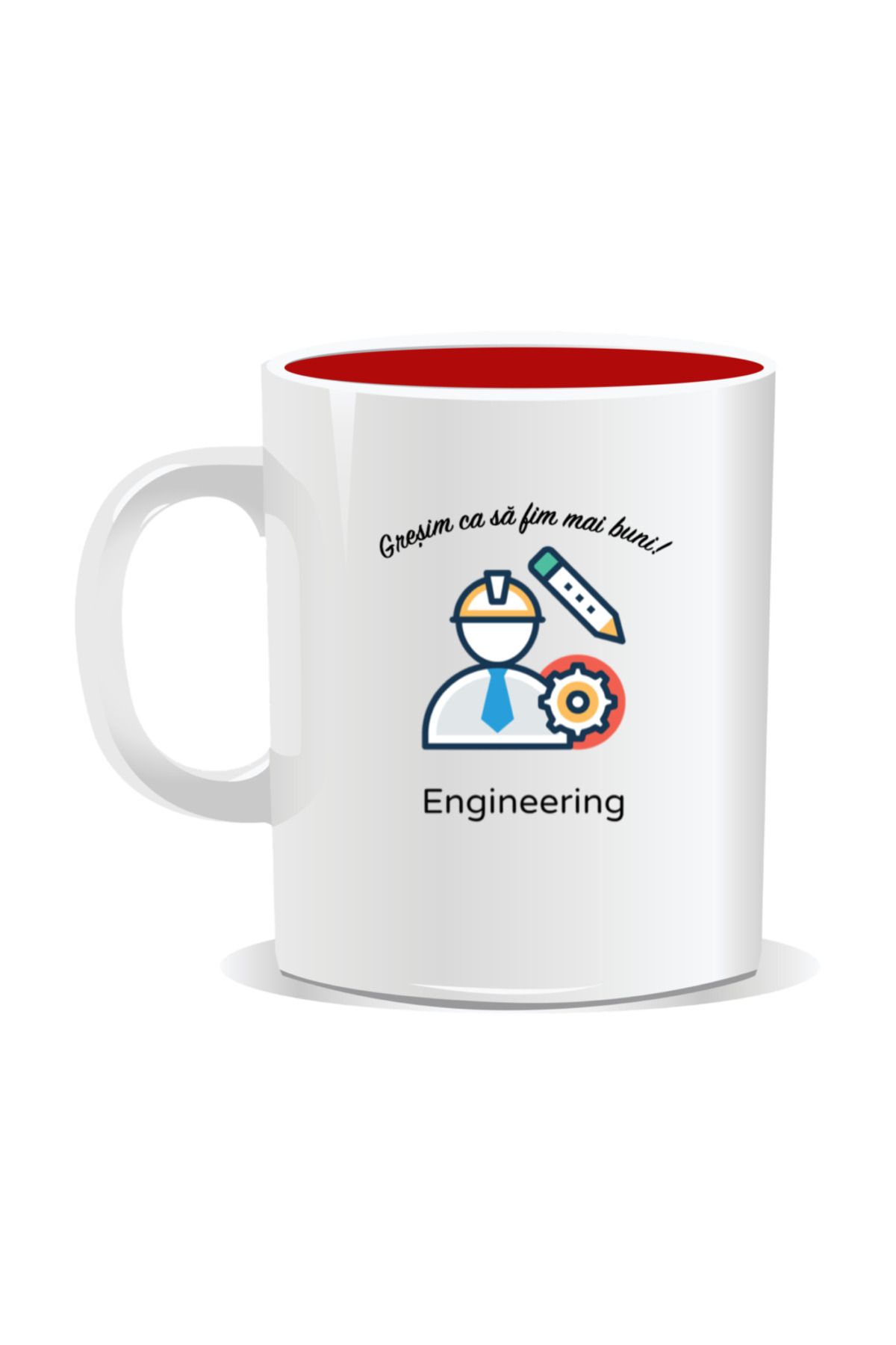 OEM-Personalized mug with messages for engineers, We make mistakes to be better - Red interior 2