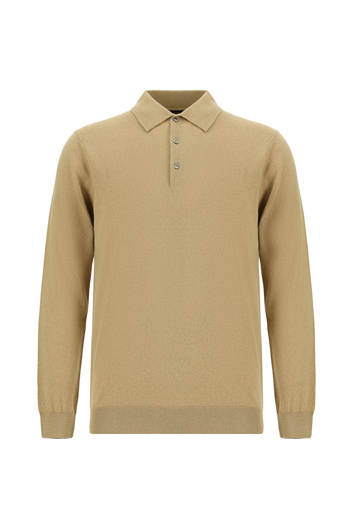 Kiğılı Polo Yaka Regular Fit Yün Triko Kazak