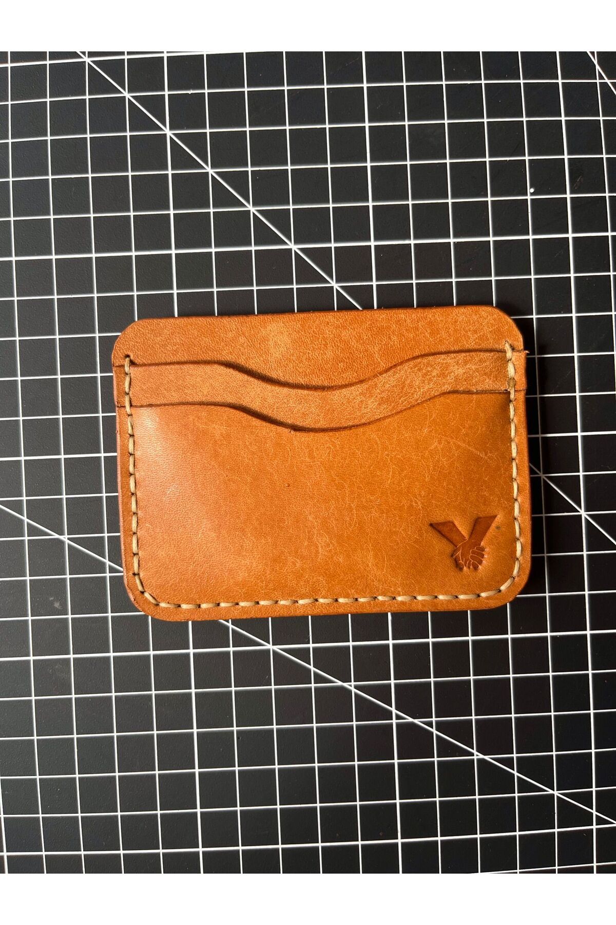 HAT Leather Gerçek İtalyan Derisinden Avuç İçi '' Clark'' Kartlık- Natural