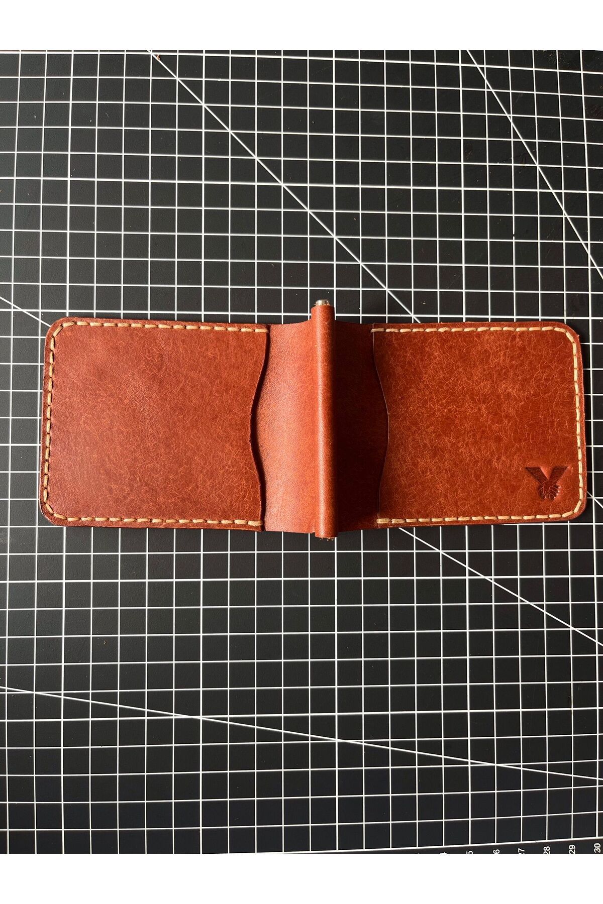 HAT Leather Gerçek İtalyan Derisinden Money Clips'' Polner'' Cüzdan- Kiremit