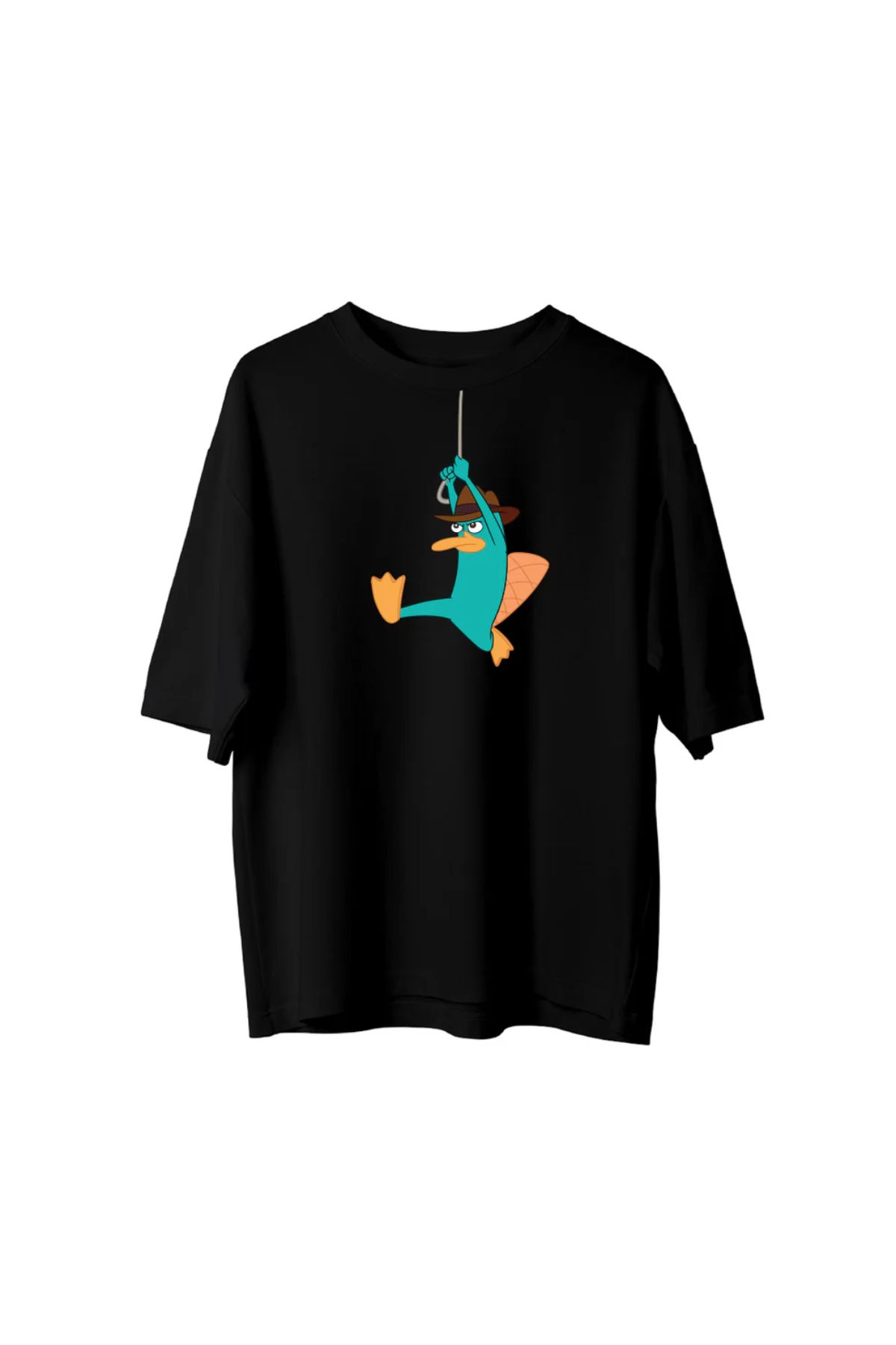 Koklonmoda Unisex Ornitorenk Baskılı Oversize T-Shirt