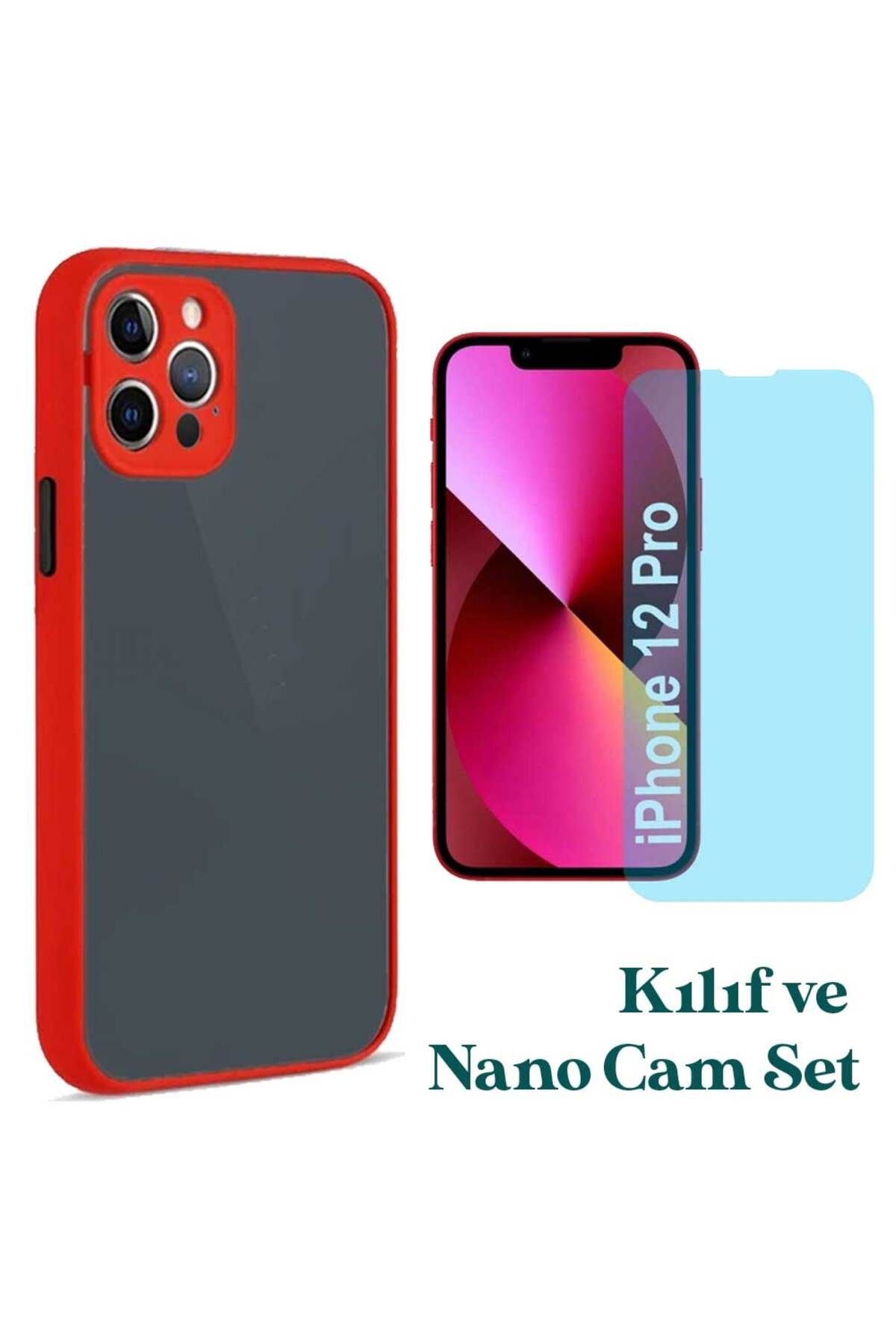 Smart Tech Apple iPhone 12 Pro Uyumlu Montreal Kılıf Ve Nano Cam Ekran Koruyucu Set