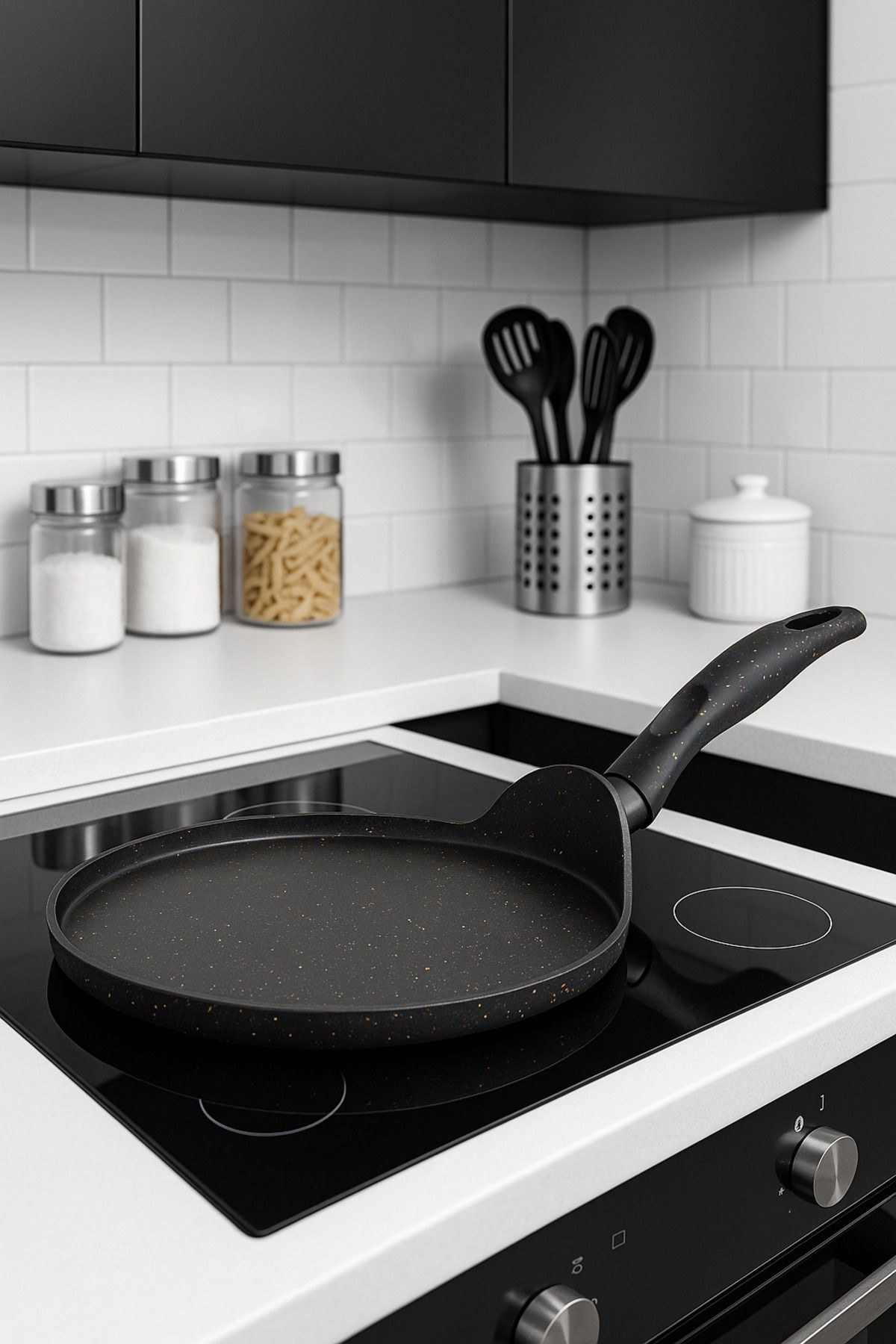 YUNUSOĞLU HOME Granit Krep Tavası – Yanmaz Yapışmaz, İndüksiyonlu Ocak Uyumlu, 24 cm