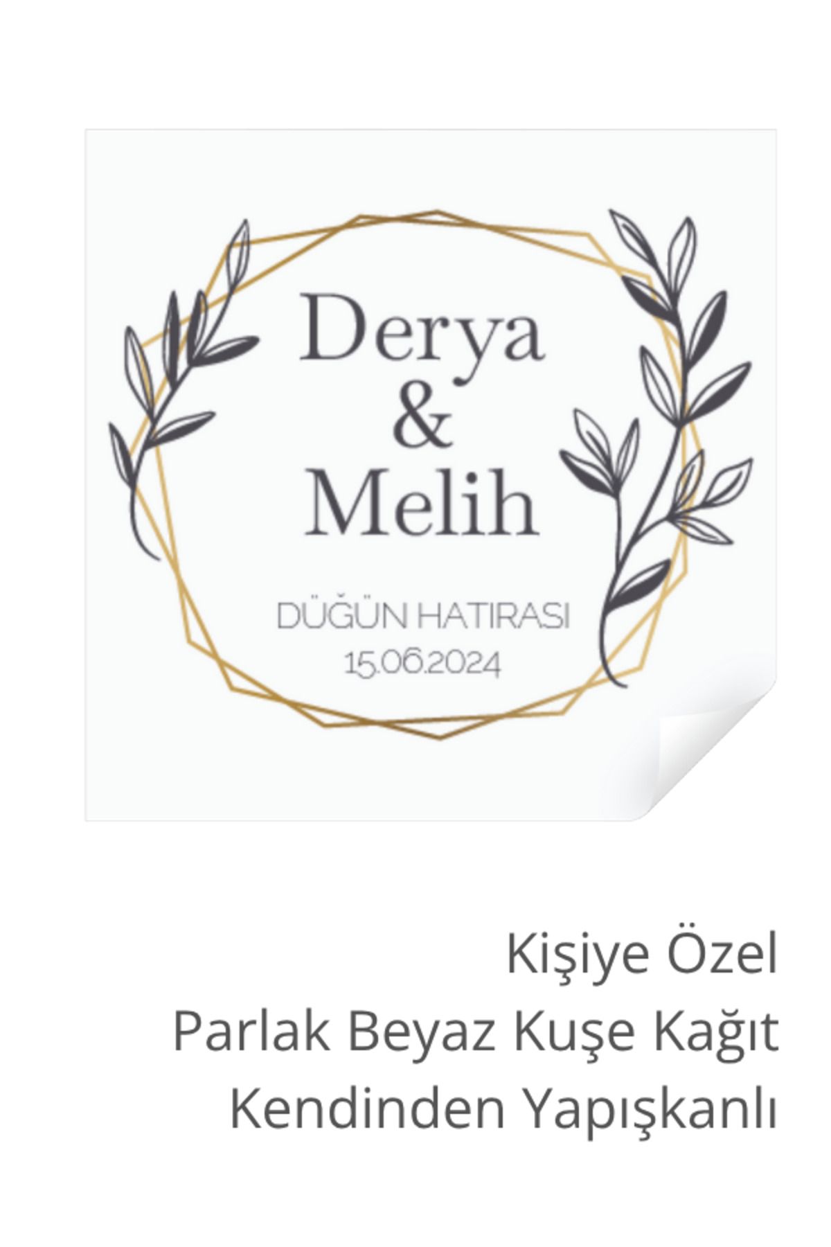 ST Design Kişiye Özel Yapışkanlı Etiket, Söz, Nişan, Kına, Düğün Etiketi, Özel Kesim Sticker