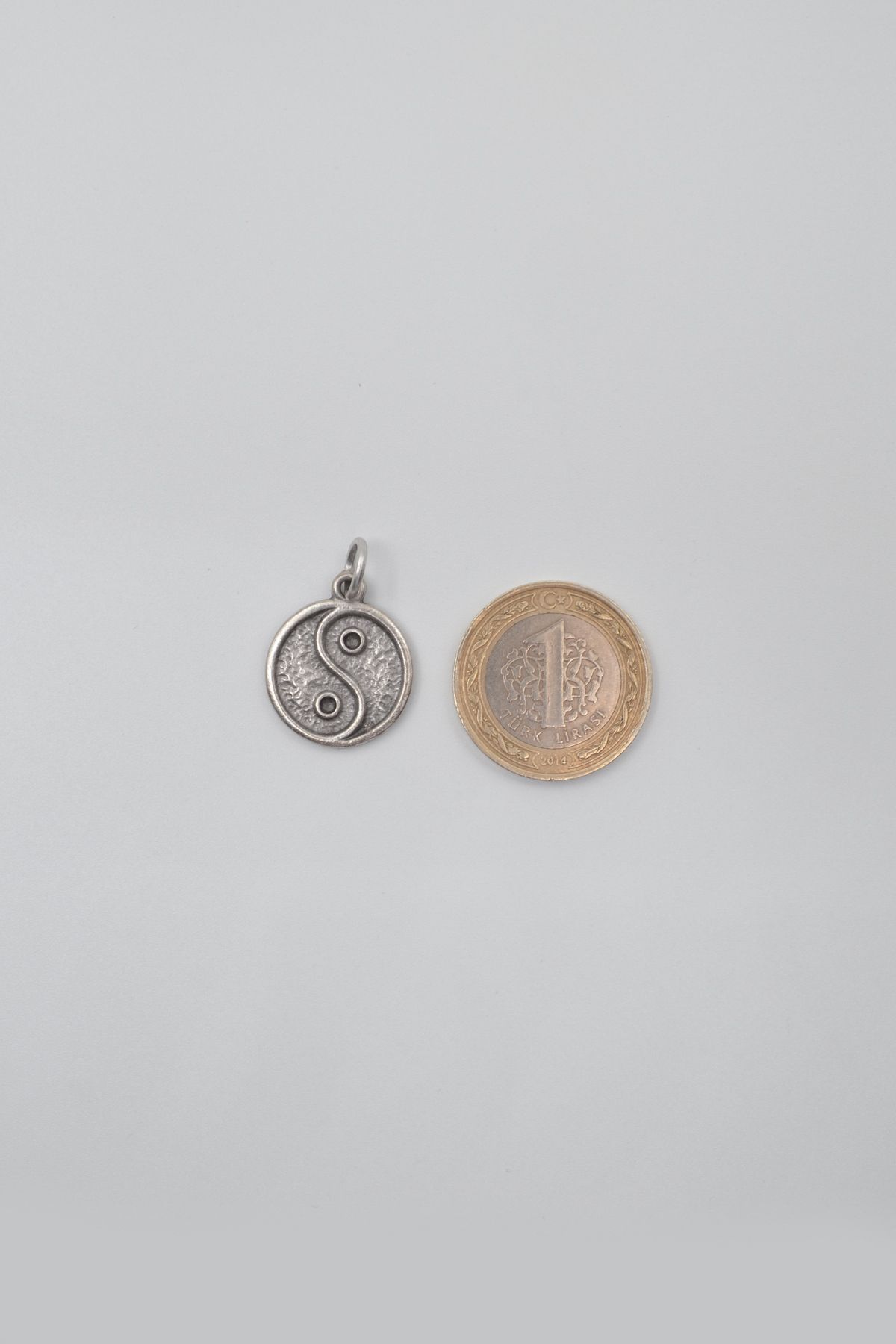 Bu Farklı-Balanță - Breloc Yin Yang - Placat cu argint antic - Femei Bărbați 5
