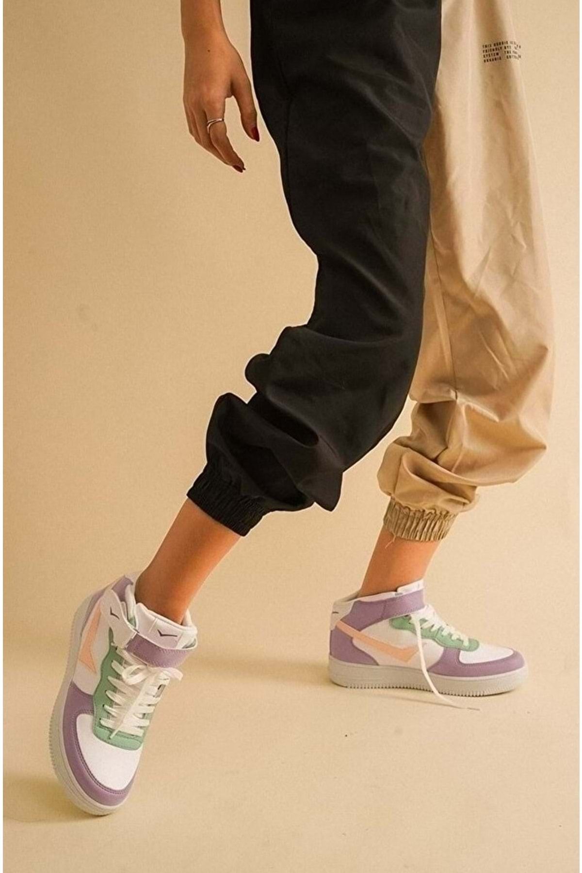 KOCAMANLAR 2185 Boğazlı Unisex Spor Ayakkabı YEŞİL-BEYAZ