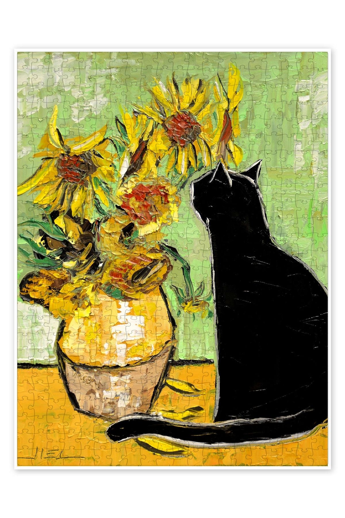 Jeronkarji Van Gogh'un Kedisi 500 Parça Puzzle Yapboz Kedi Köpek Temalı Doğa ve Orman Hayvanları