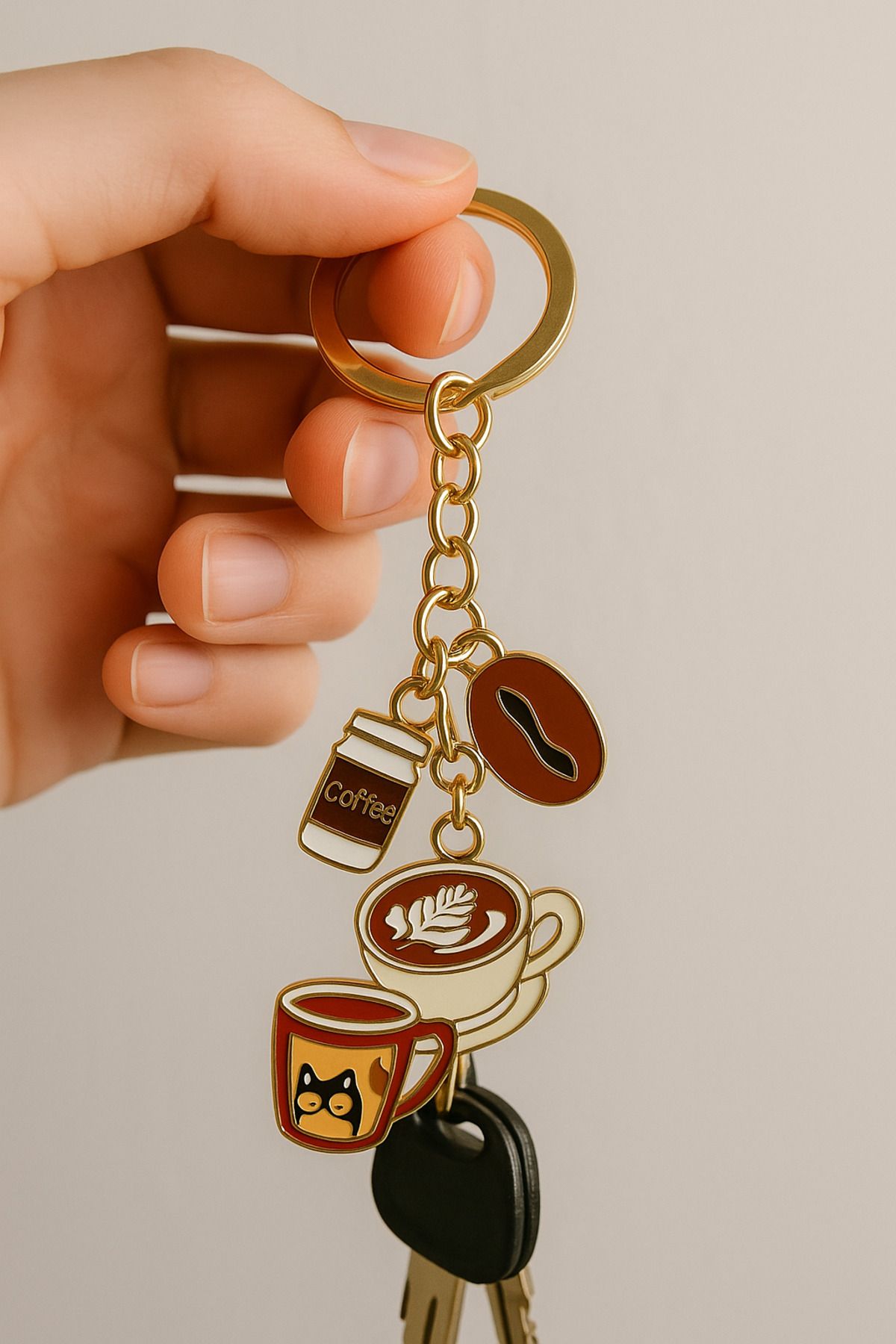 FDY Coffee Lover Temalı Emaye Anahtarlık