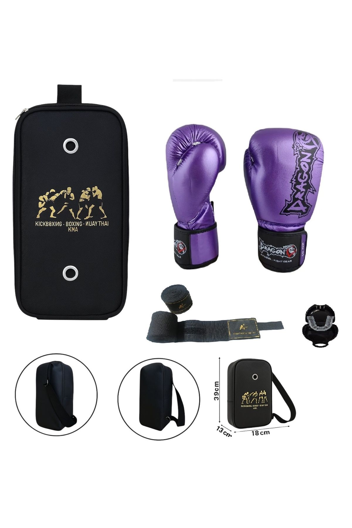 Dragondo Favela Boks Eldiveni Kick Boks Muay Thai Eldiveni 3'lü Set ve Eldiven Taşıma Çantalı