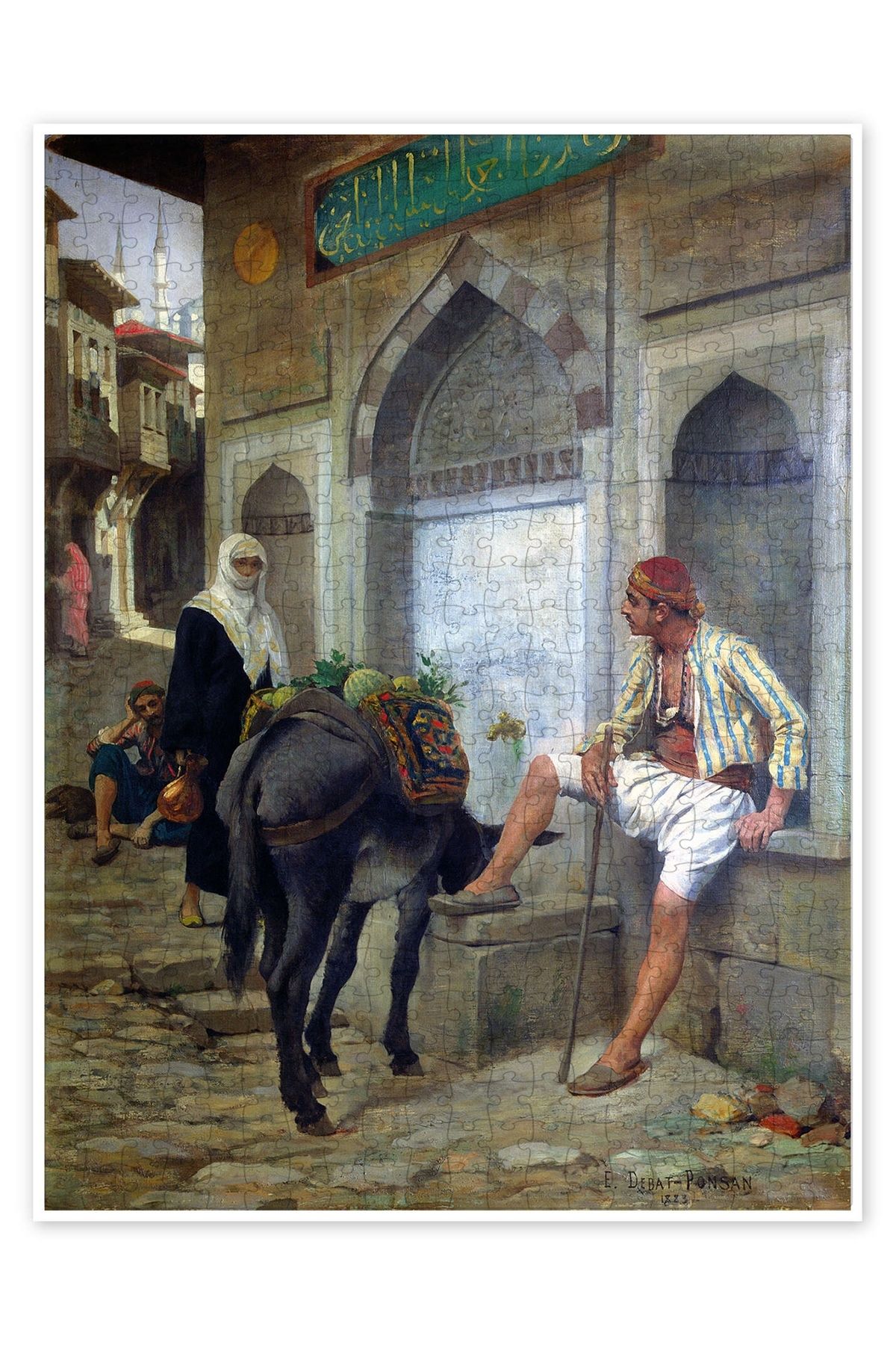 Jeronkarji İstanbul'da bir sokak, 1883 500 Parça Puzzle Yapboz Şehir Manzara Temalı Hobilik