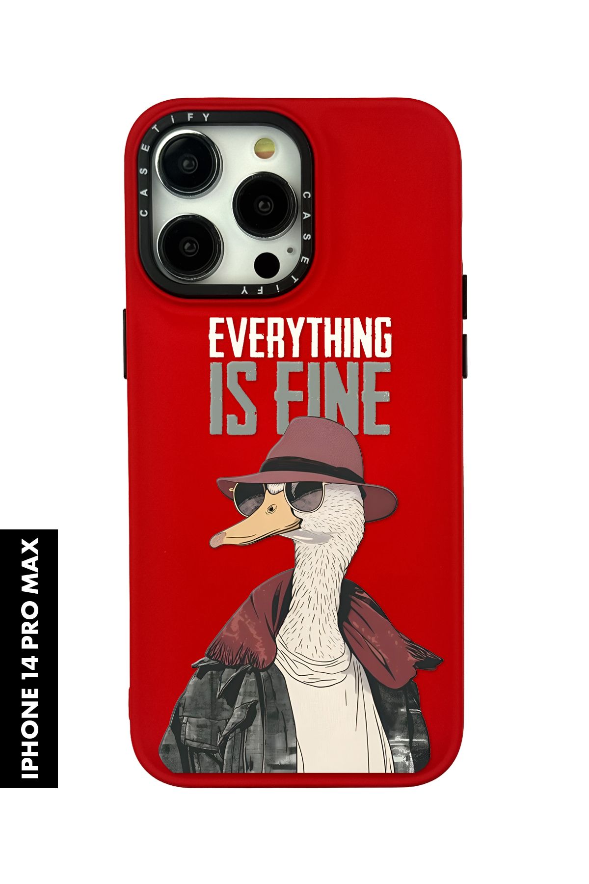 mooodcase iPhone 14 Pro Max Uyumlu Everything is Fine Desenli Silikonlu Pillow Kılıf