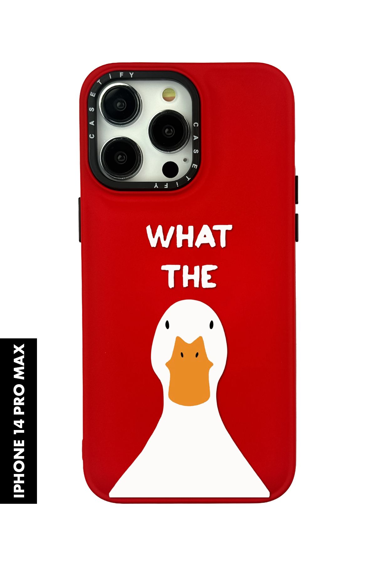 mooodcase iPhone 14 Pro Max Uyumlu What The Duck Desenli Silikonlu Pillow Kılıf